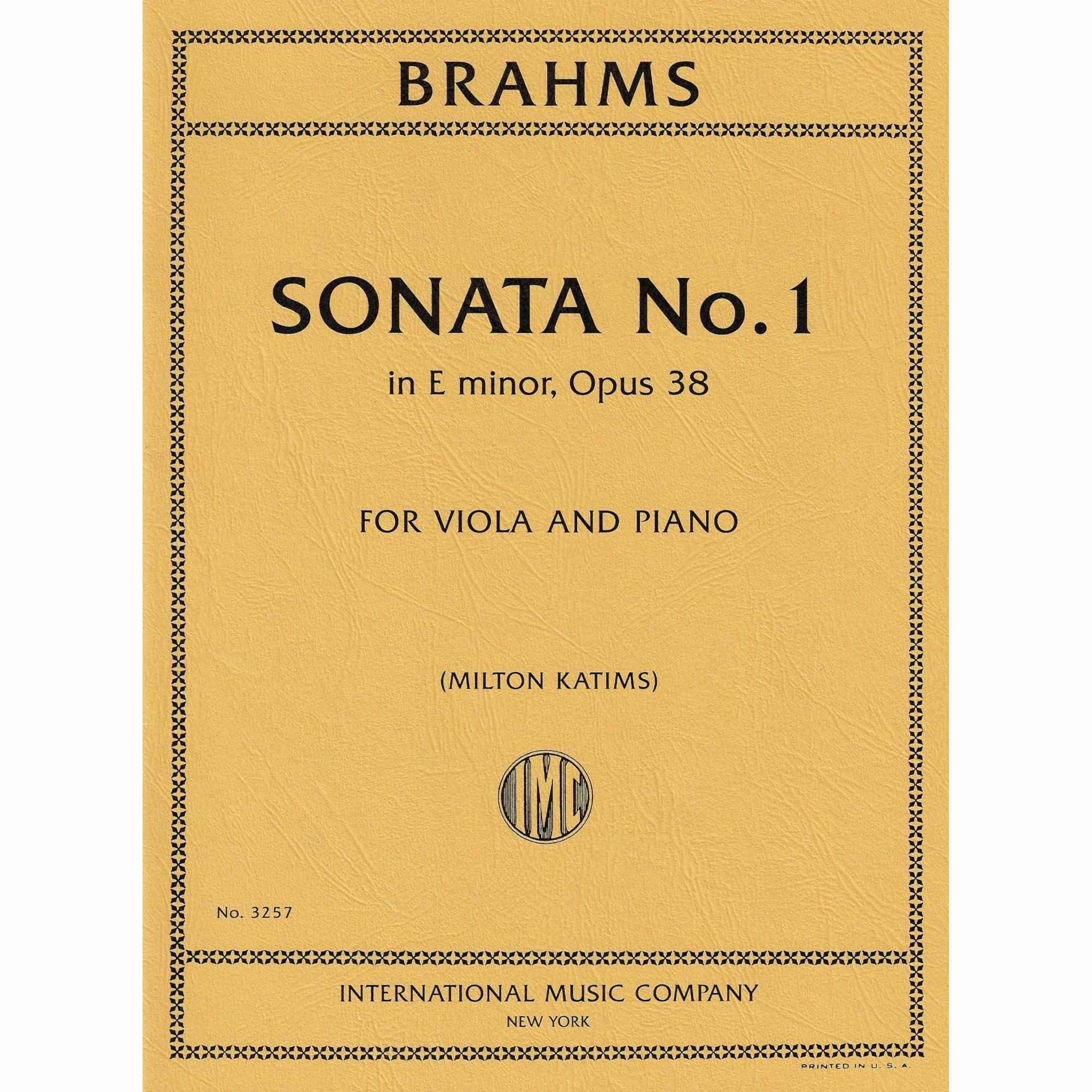 Brahms -- Sonata in E Minor, Op. 38 for Viola and Piano