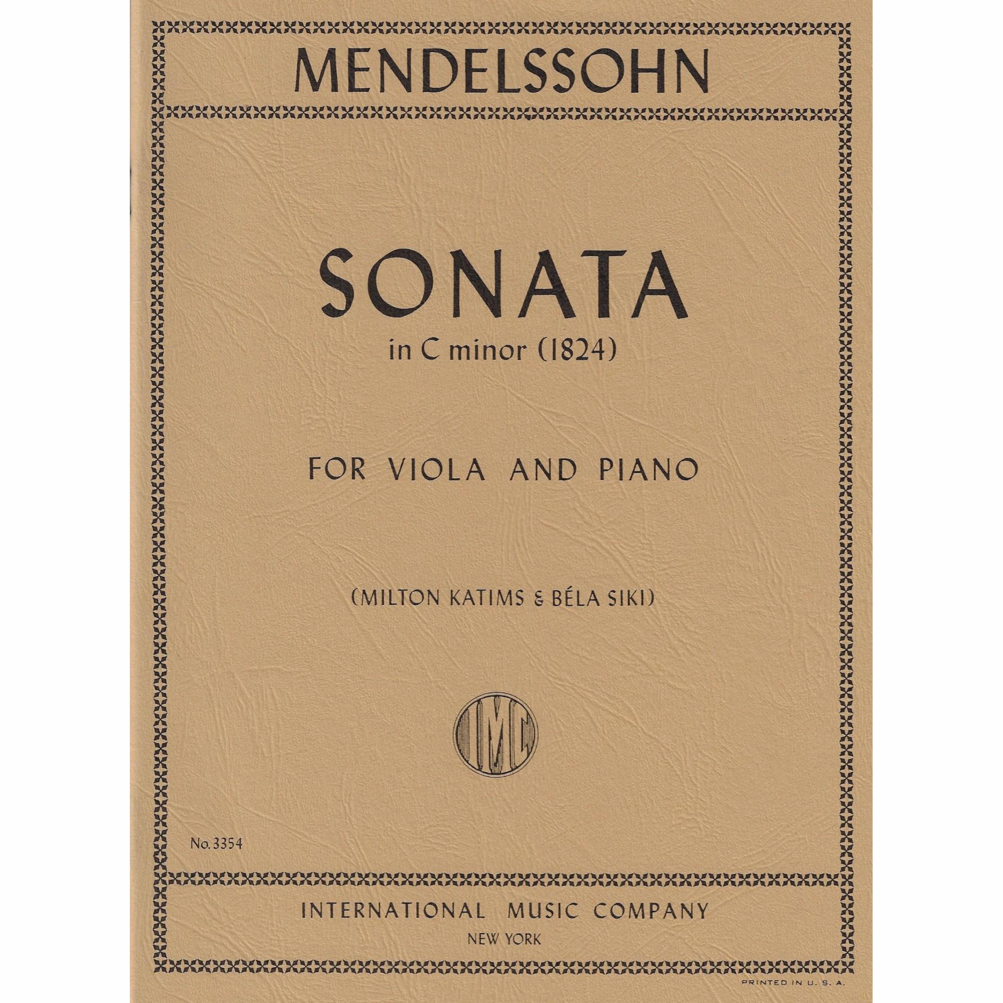 Mendelssohn -- Sonata in C Minor (1824) for Viola and Piano