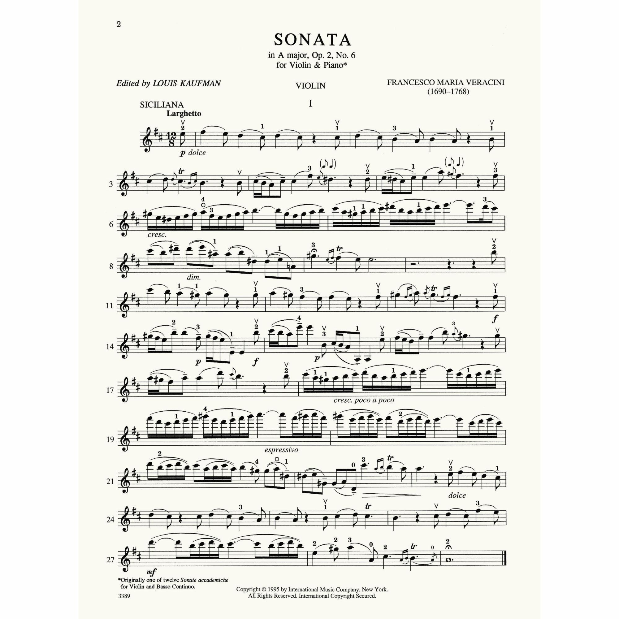 Sample: Violin Part