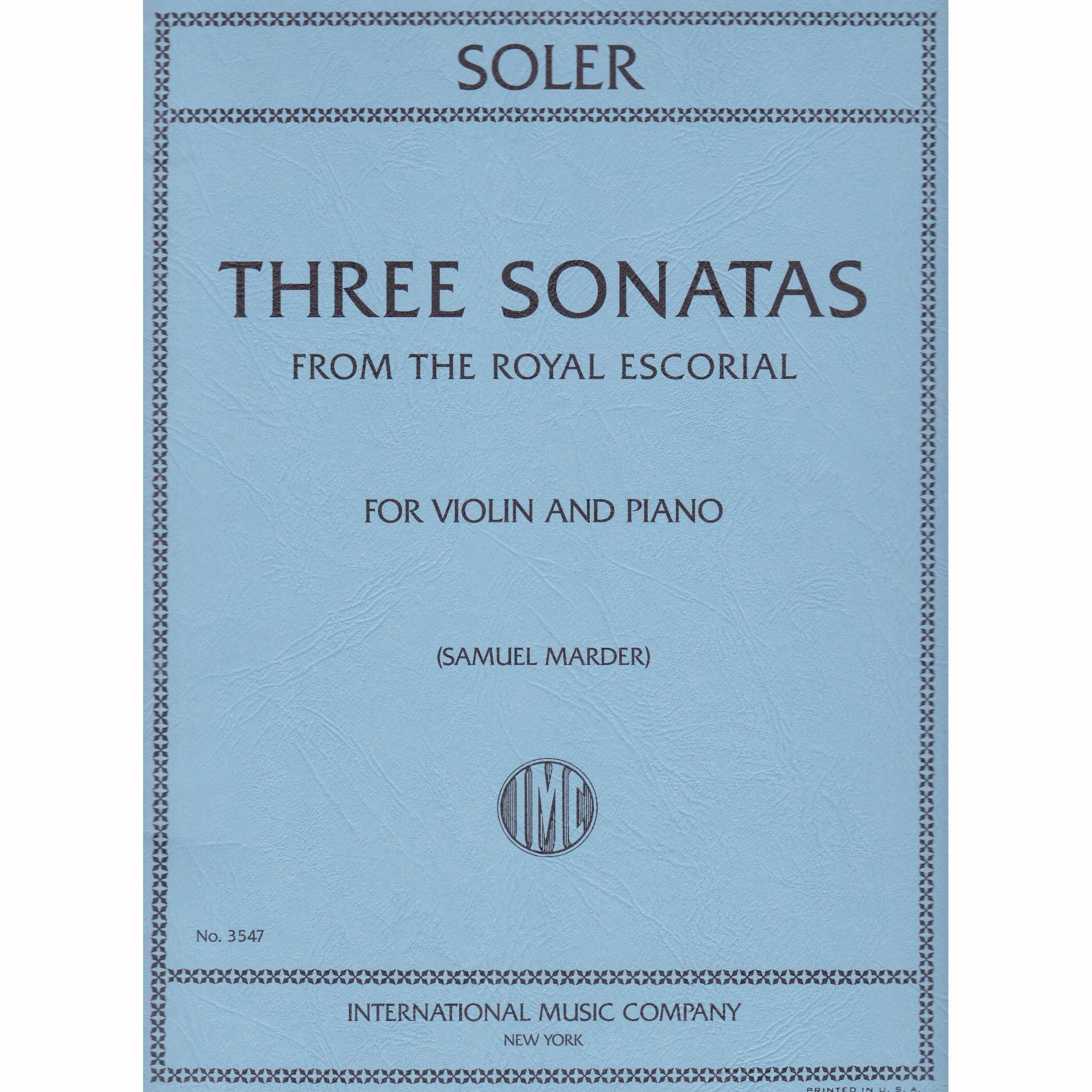 Soler -- Three Sonatas from The Royal Escorial for Violin and Piano