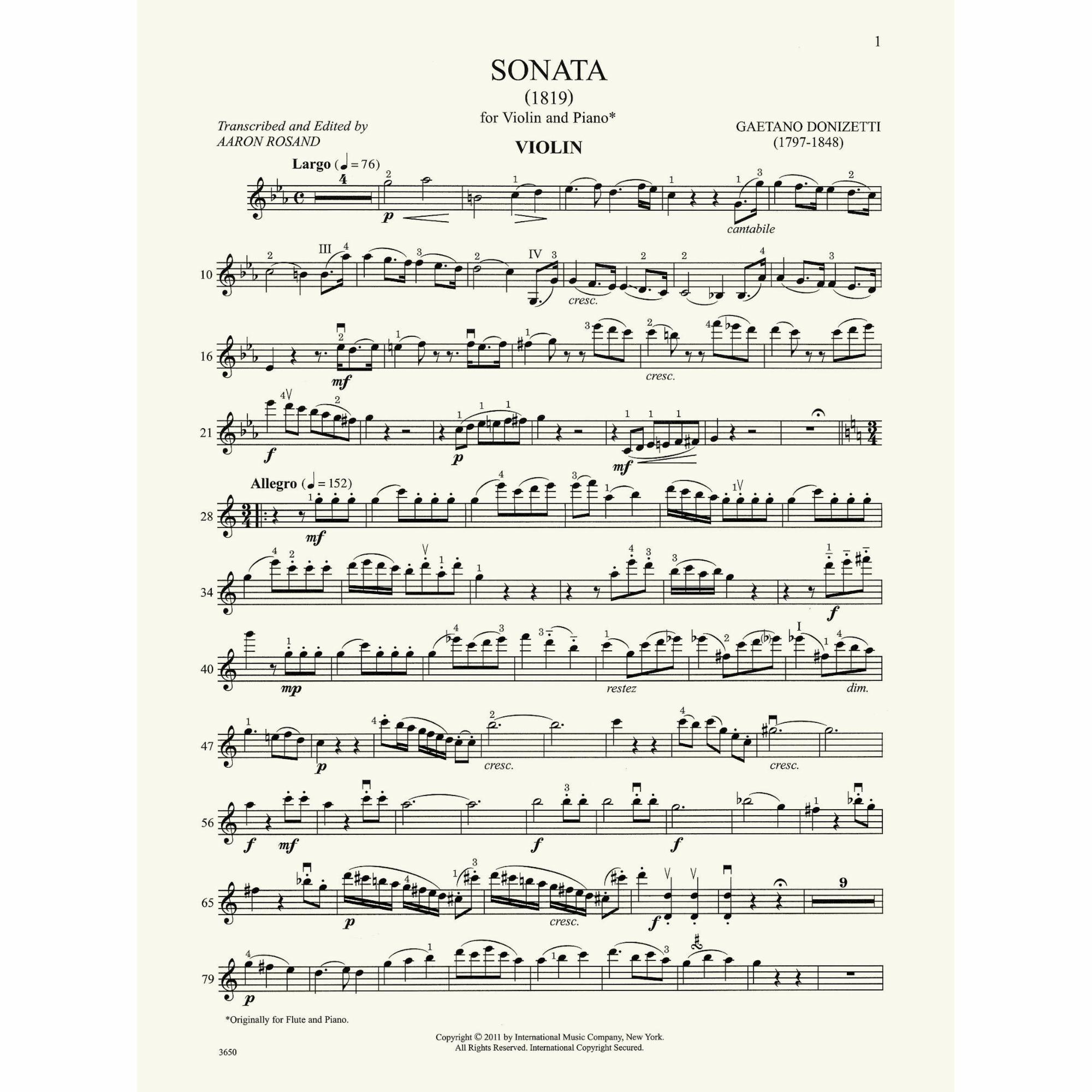 Sample: Violin Part