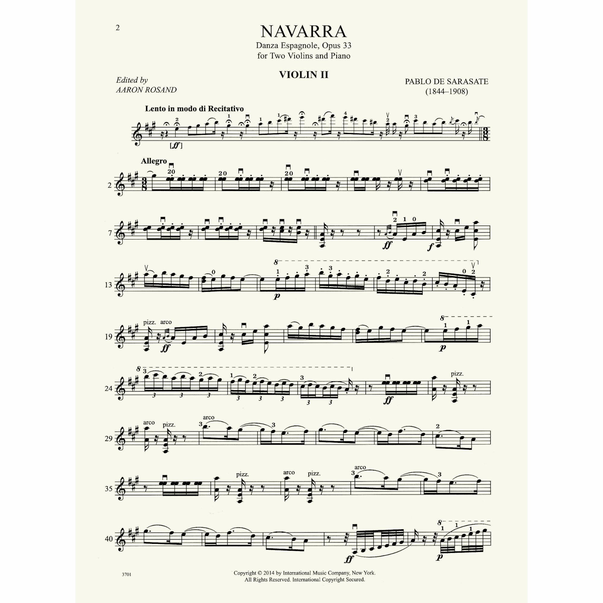 Sample: Violin II (Pg. 2)