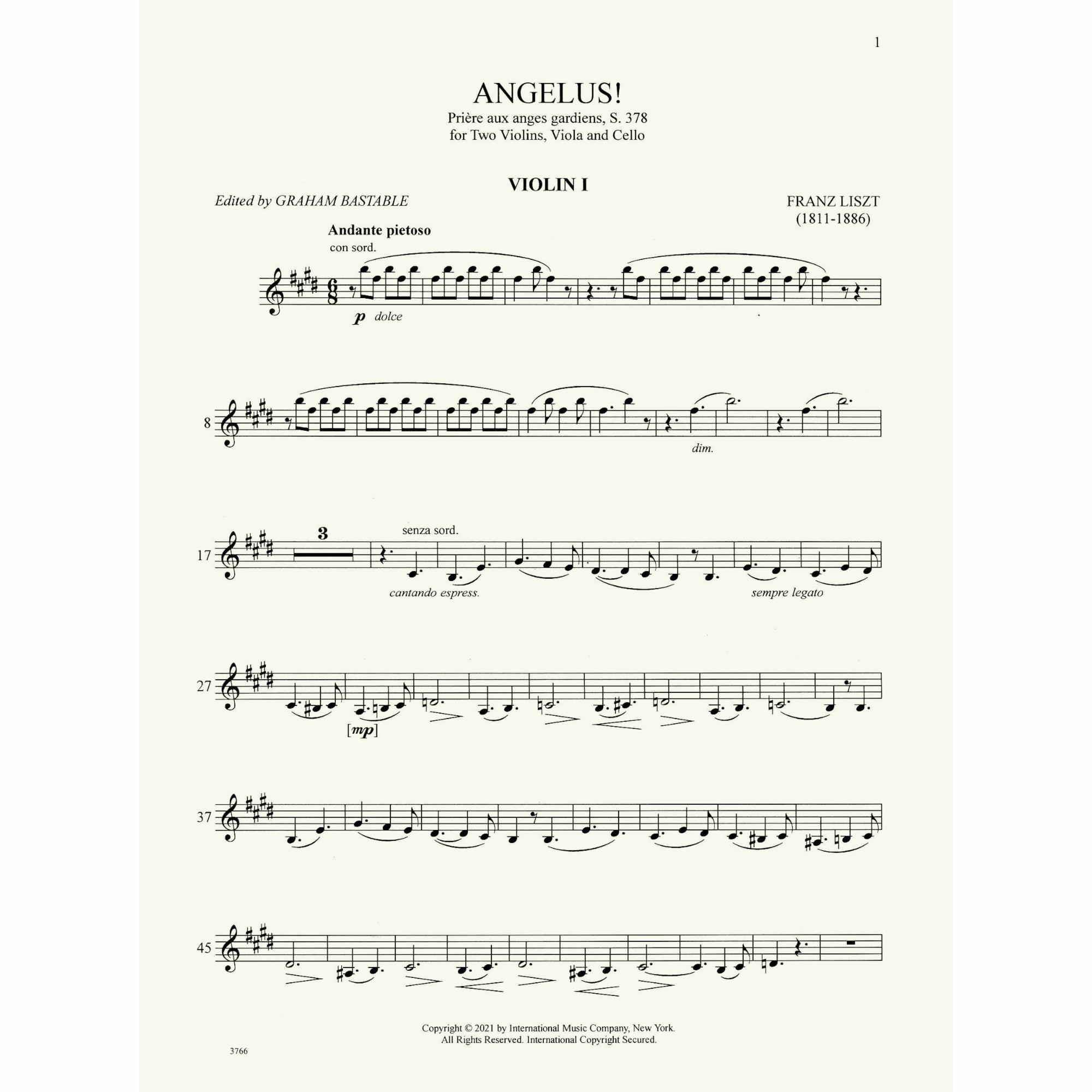 Sample: Violin I (Pg. 1)