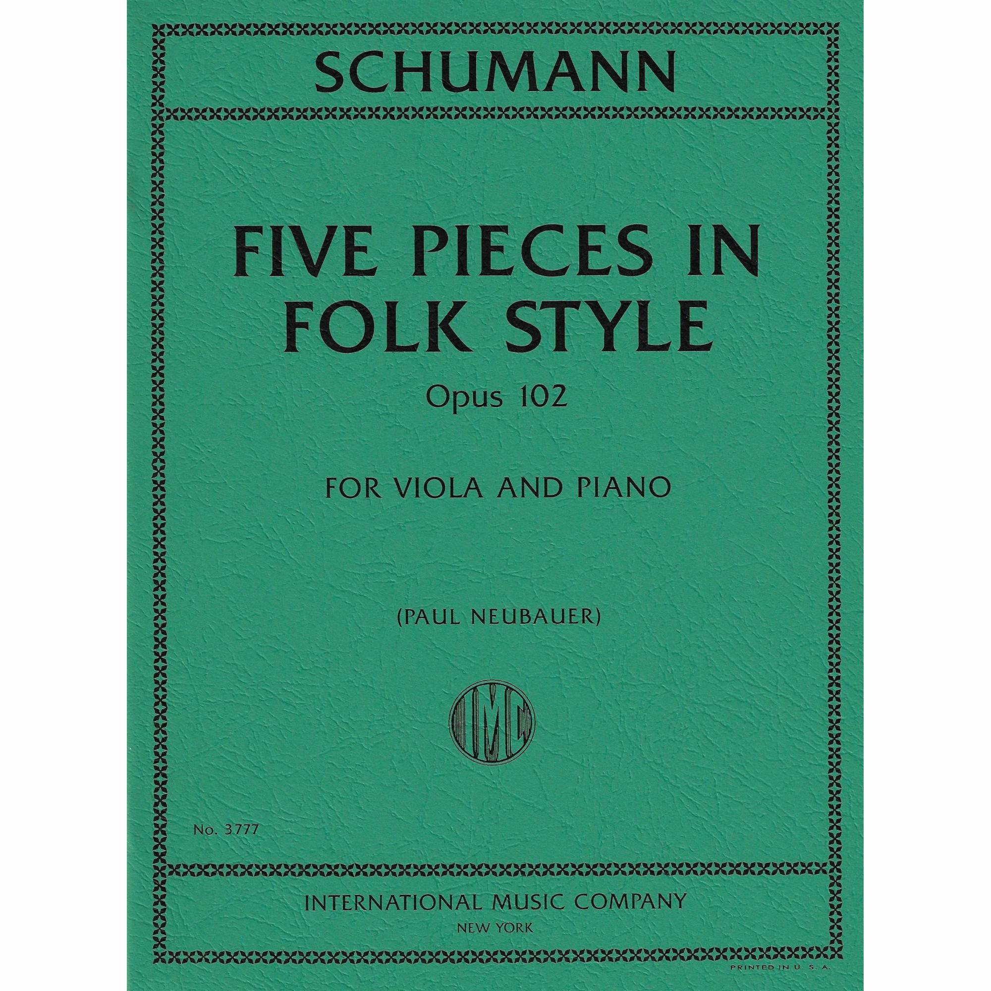 Schumann -- Five Pieces in Folk Style, Op. 102 for Viola and Piano