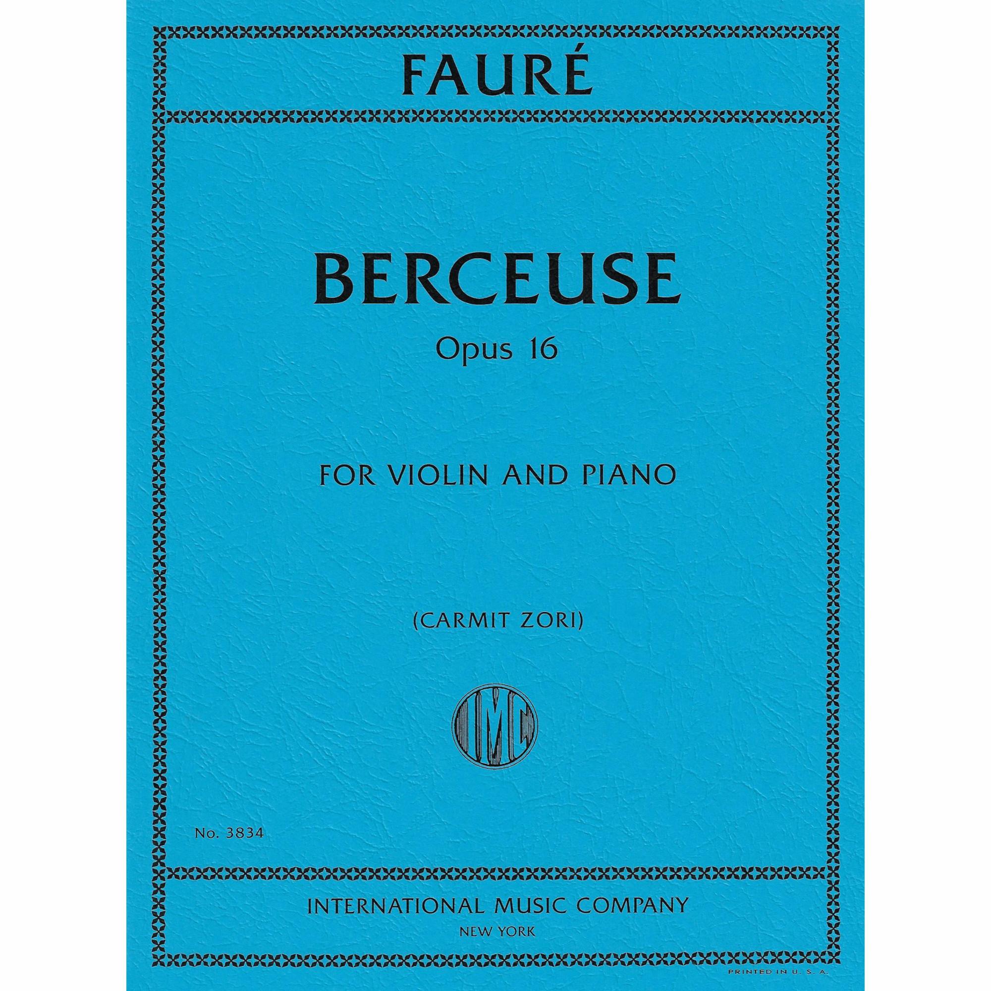 Faure -- Berceuse, Op. 16 for Violin and Piano