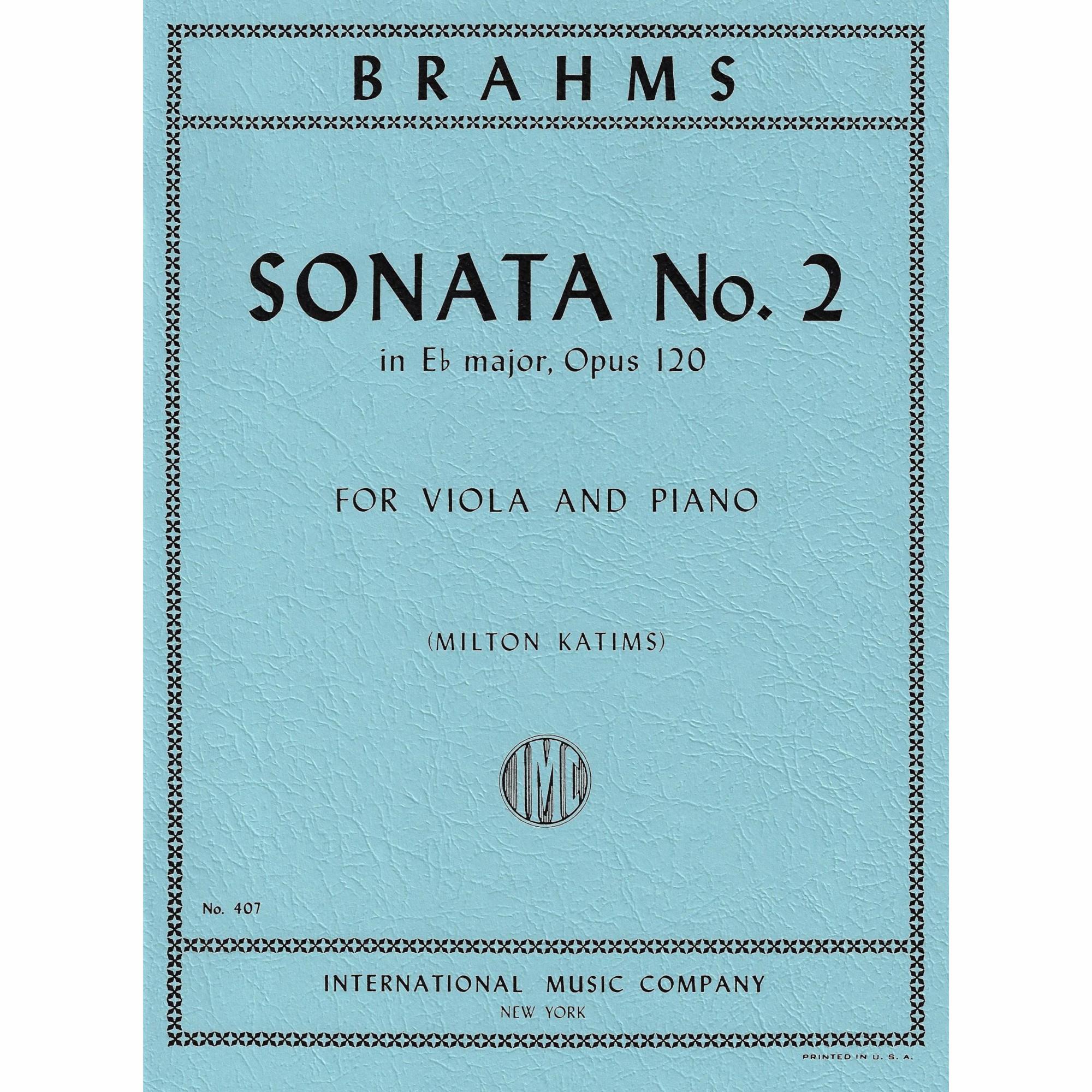 Brahms -- Sonata No. 2 in E-flat Major, Op. 120 for Viola and Piano