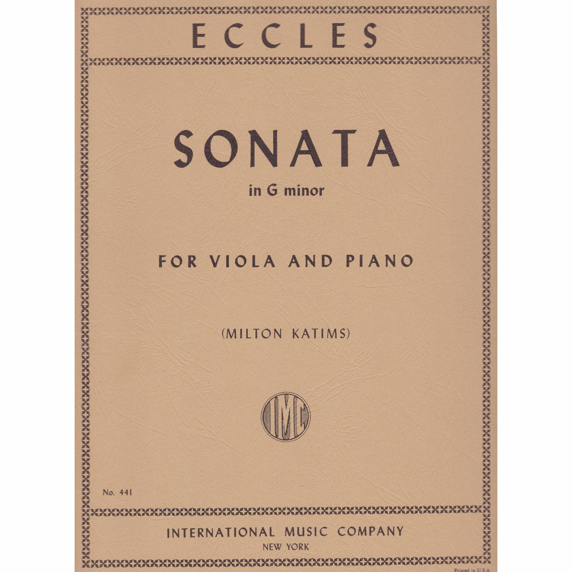 Eccles -- Sonata in G Minor for Viola and Piano