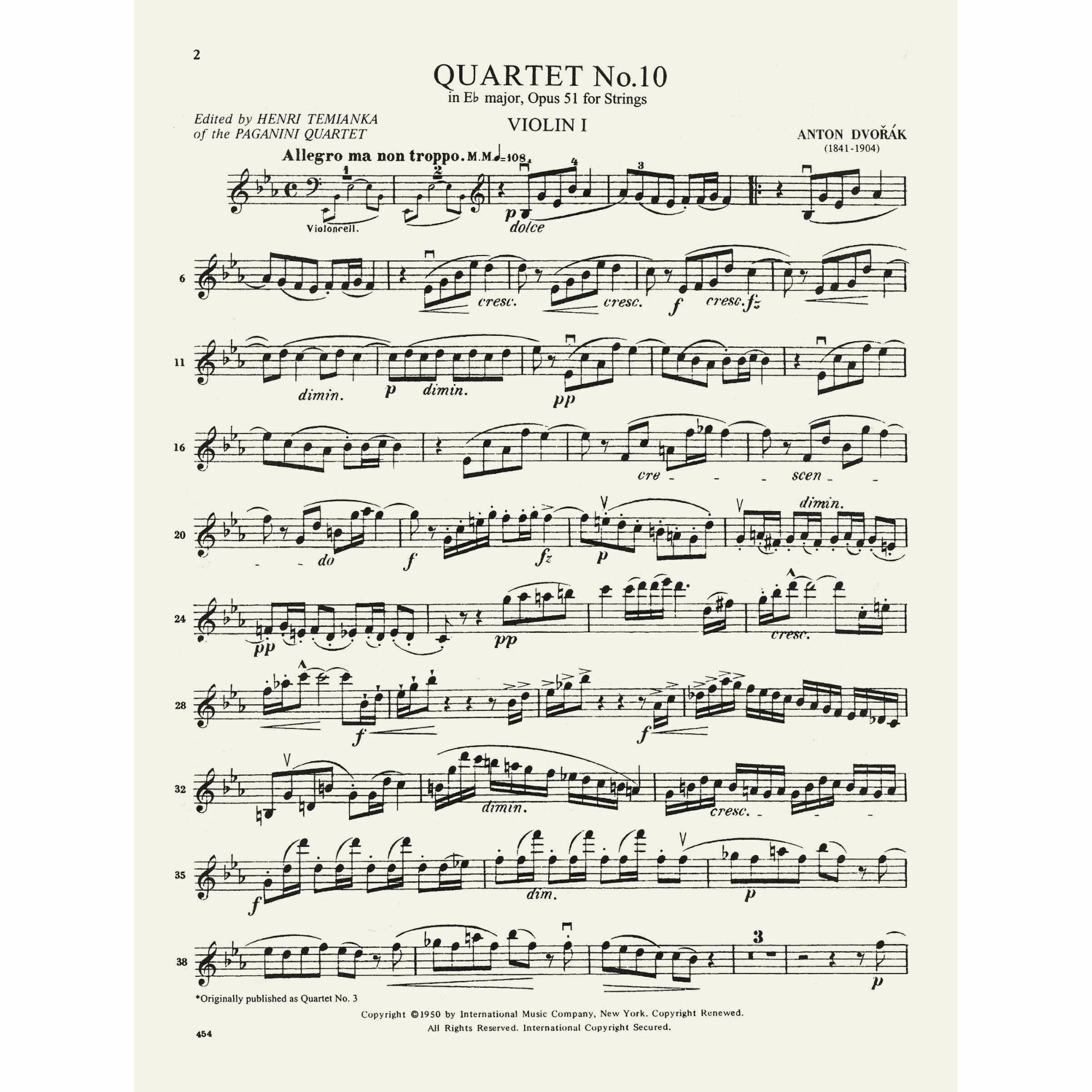 Sample: Violin I (Pg. 2)