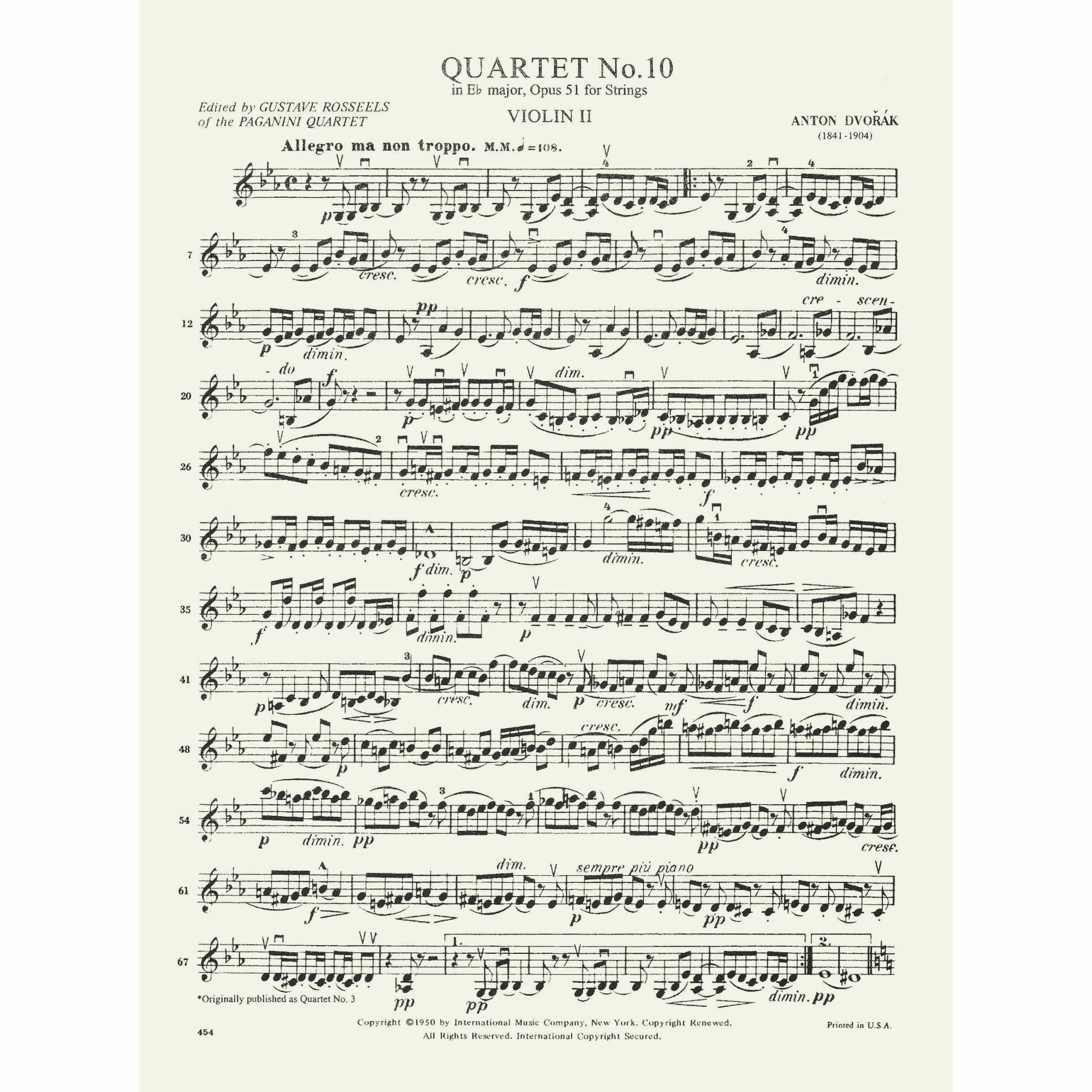 Sample: Violin II (Pg. 1)