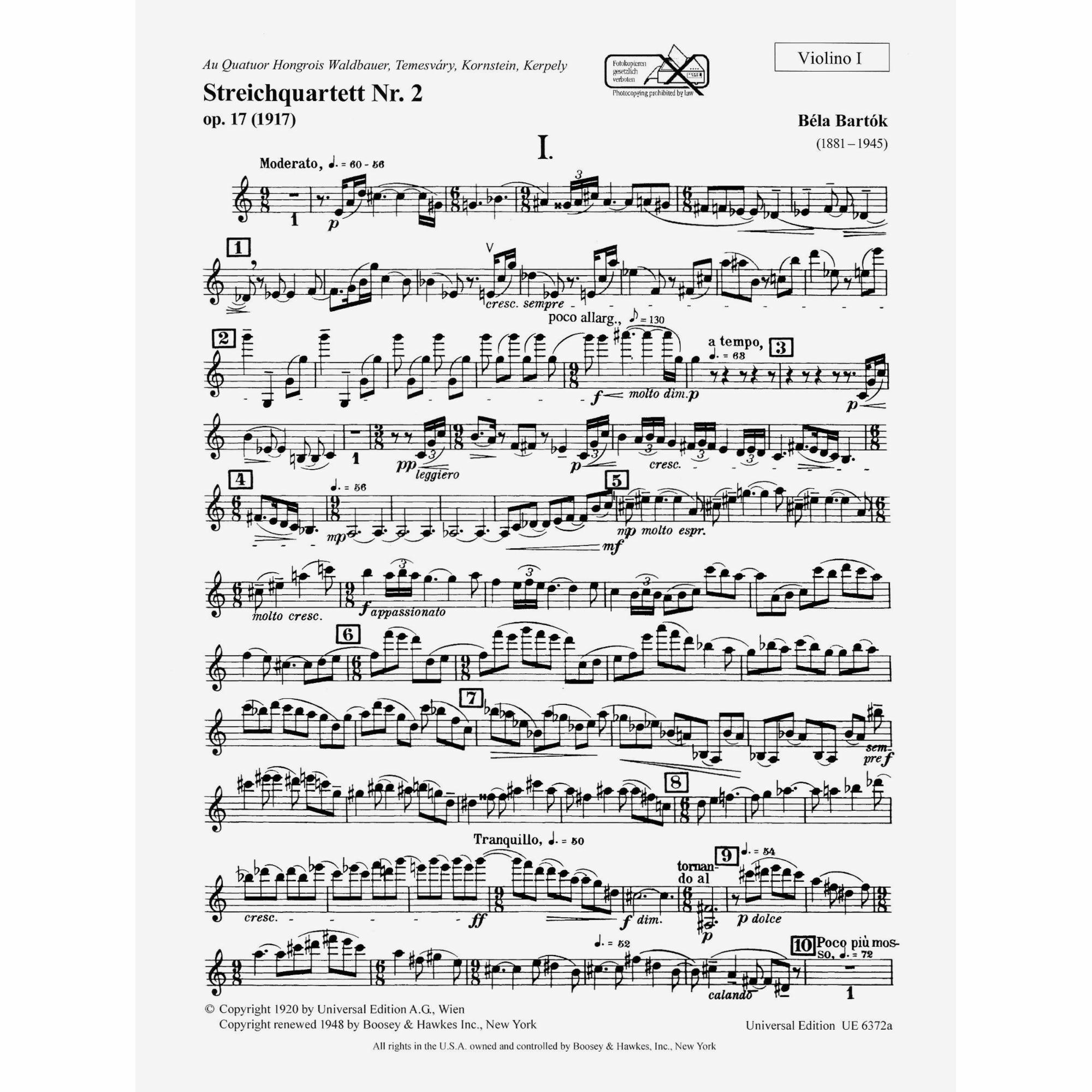 Sample: Violin I (Pg. 1)