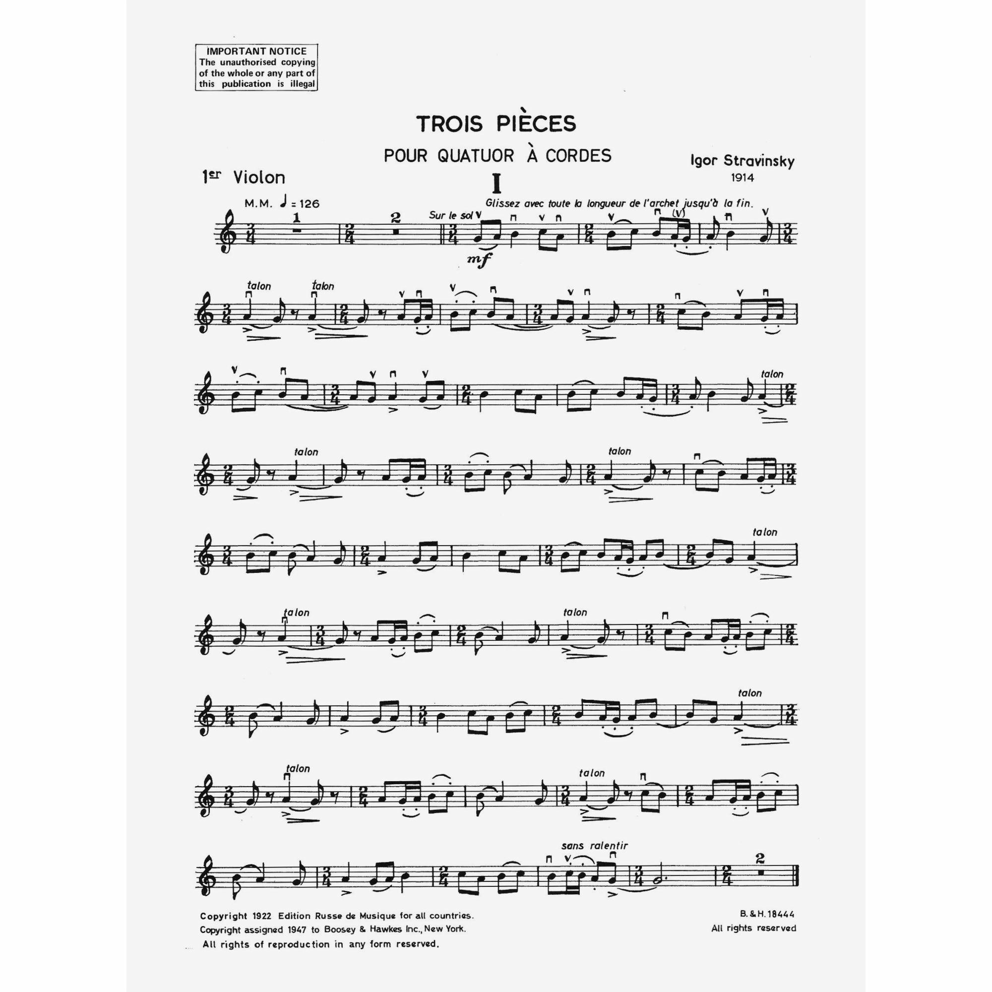 Sample: Violin I (Pg. 1)