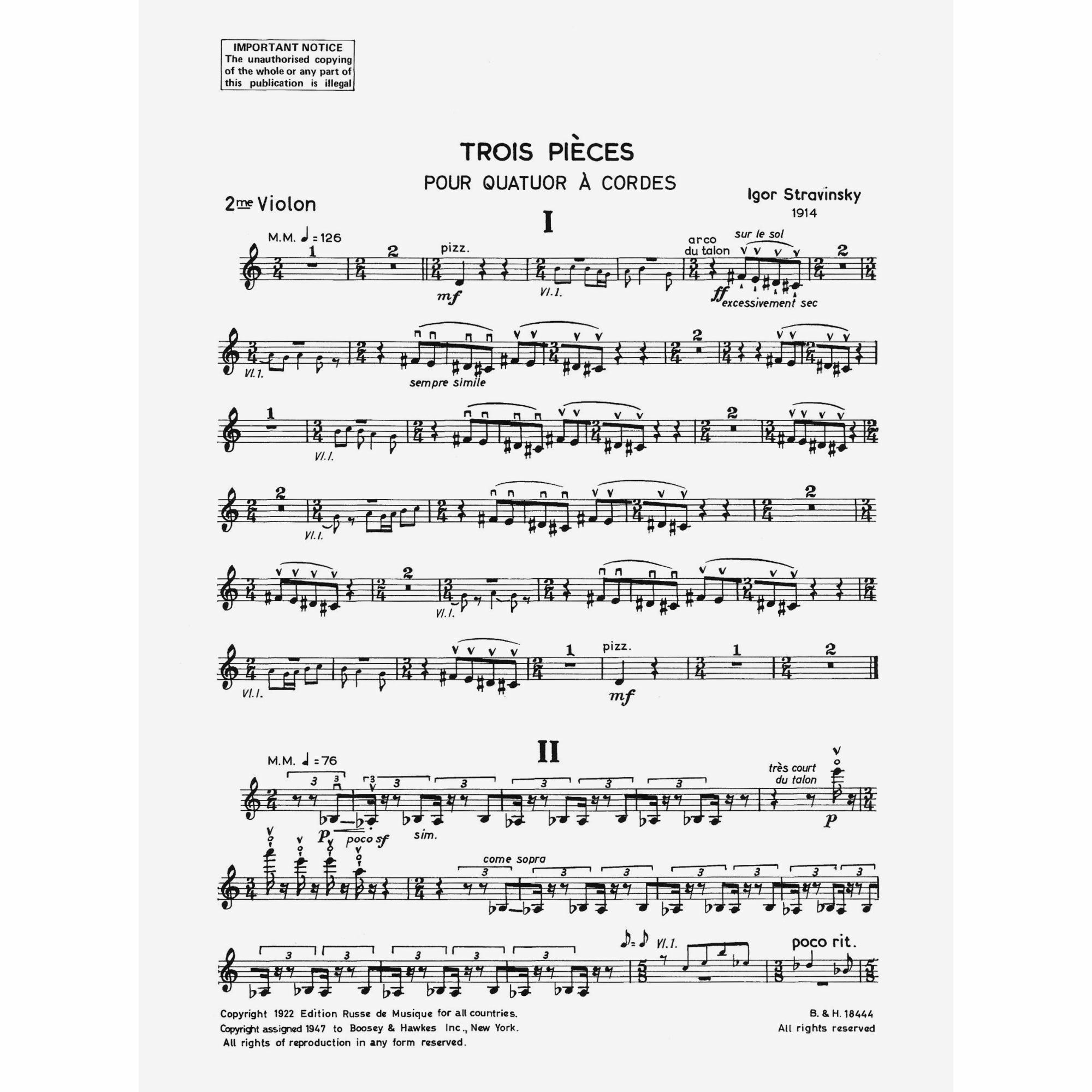 Sample: Violin II (Pg. 1)