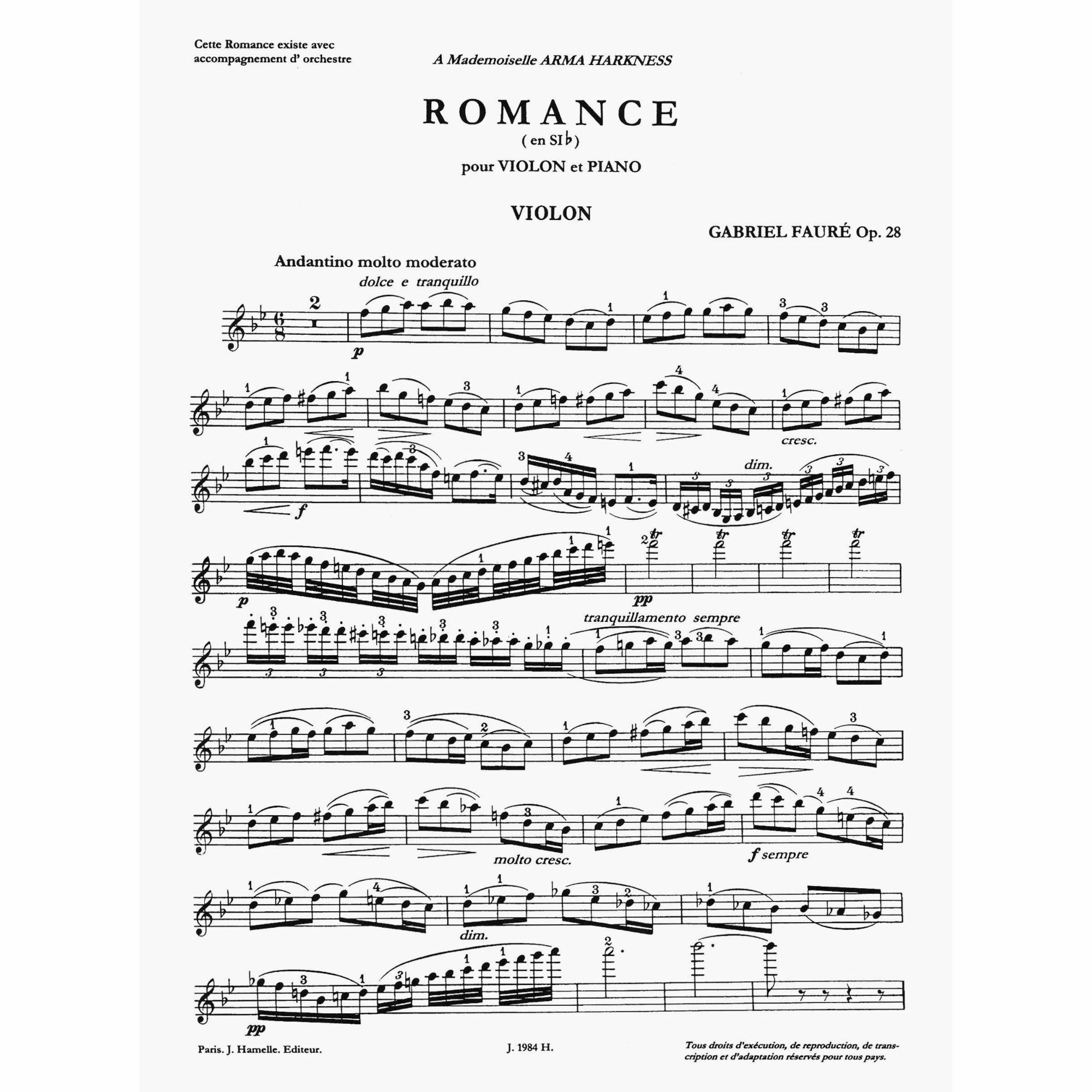 Sample: Violin Part