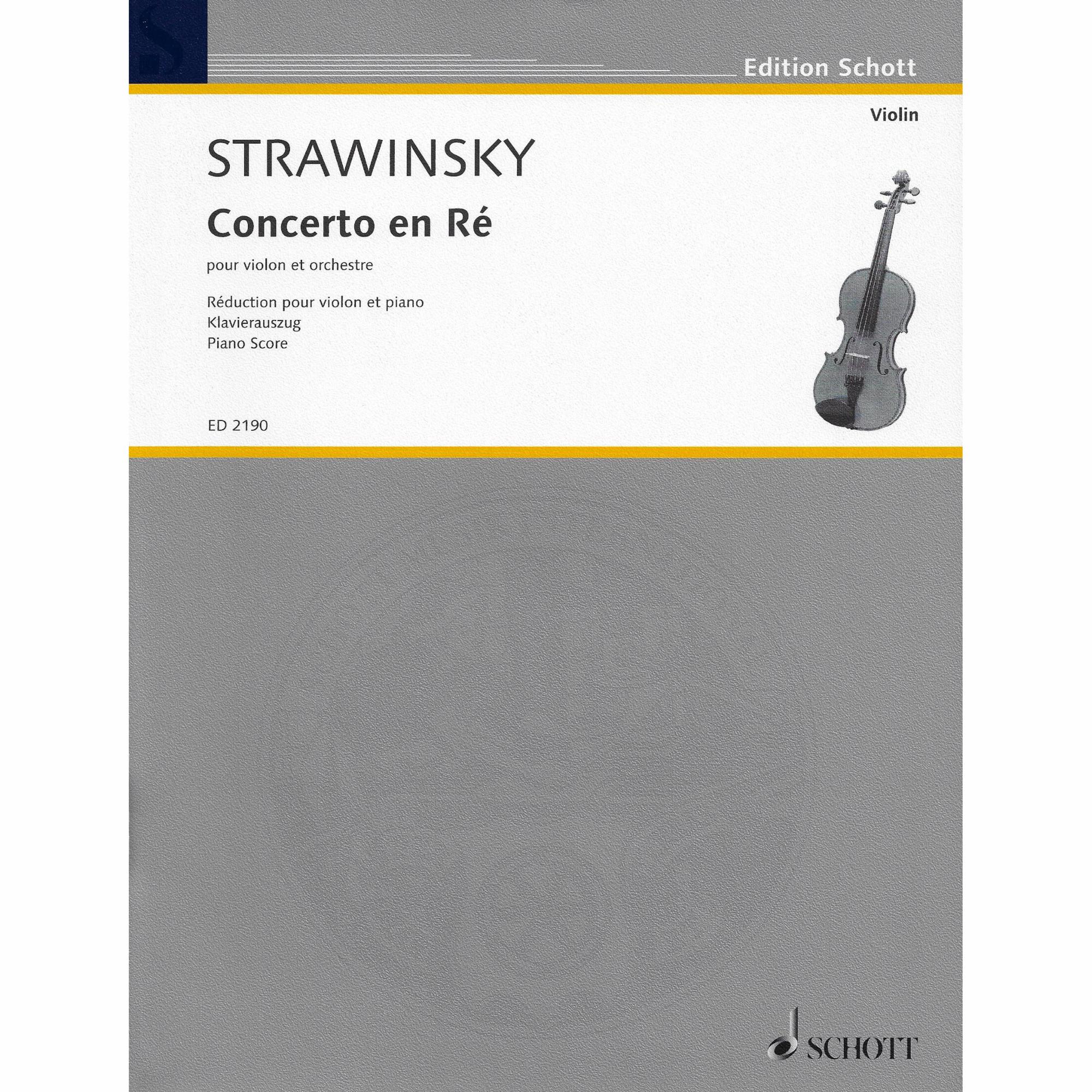 Stravinsky -- Concerto in D Major for Violin and Piano