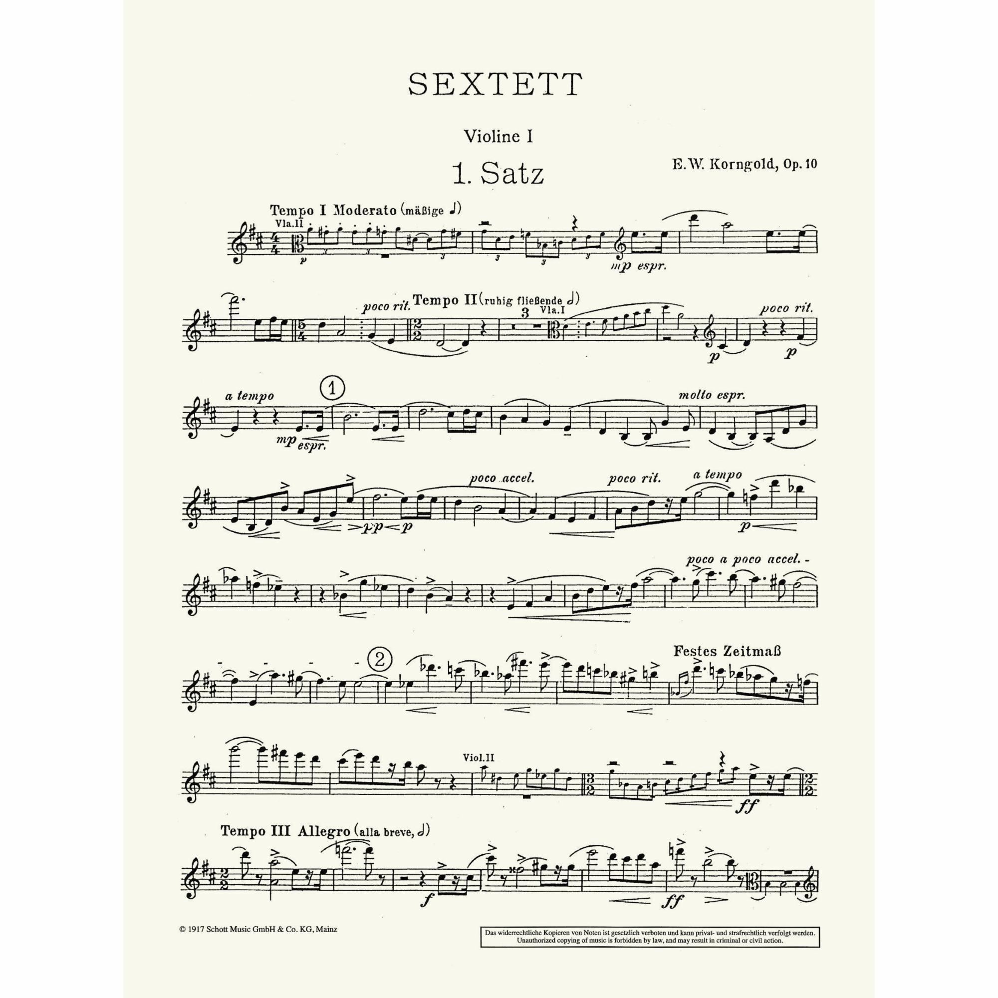 Sample: Violin I (Pg. 1)