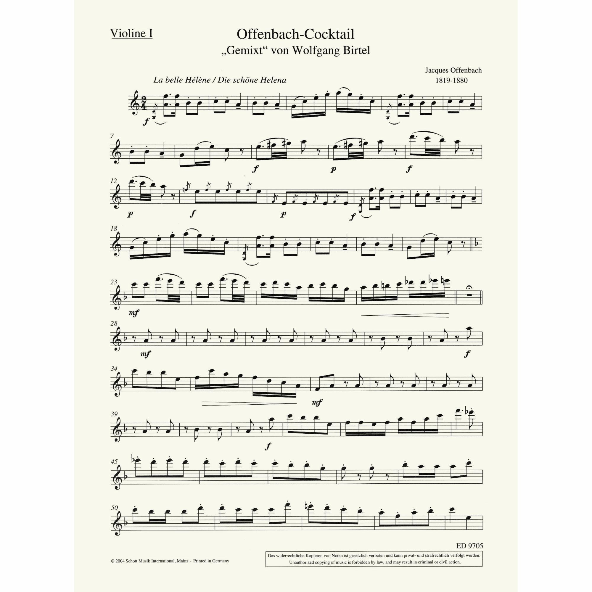 Sample: Violin I (Pg. 1)