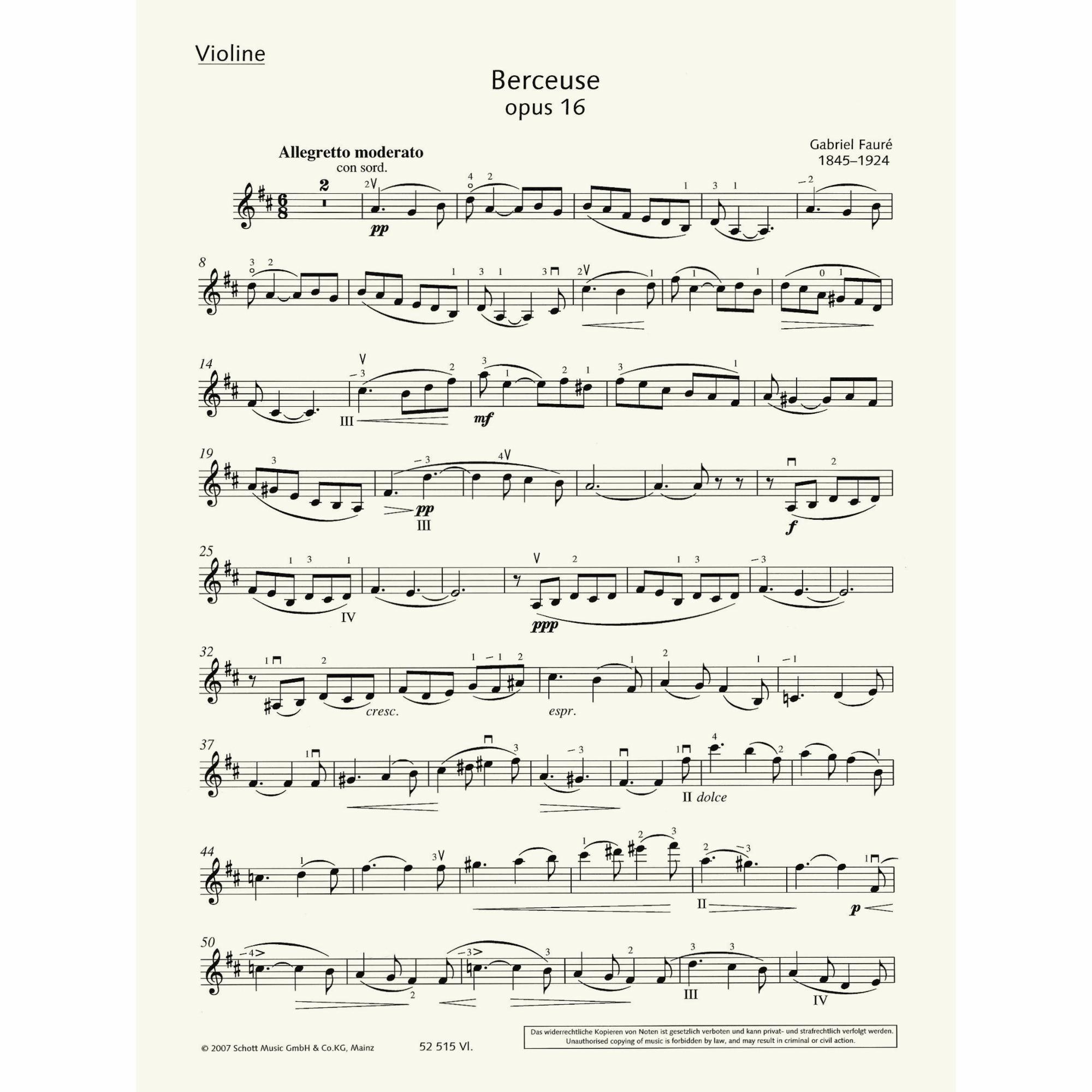 Sample: Violin Part