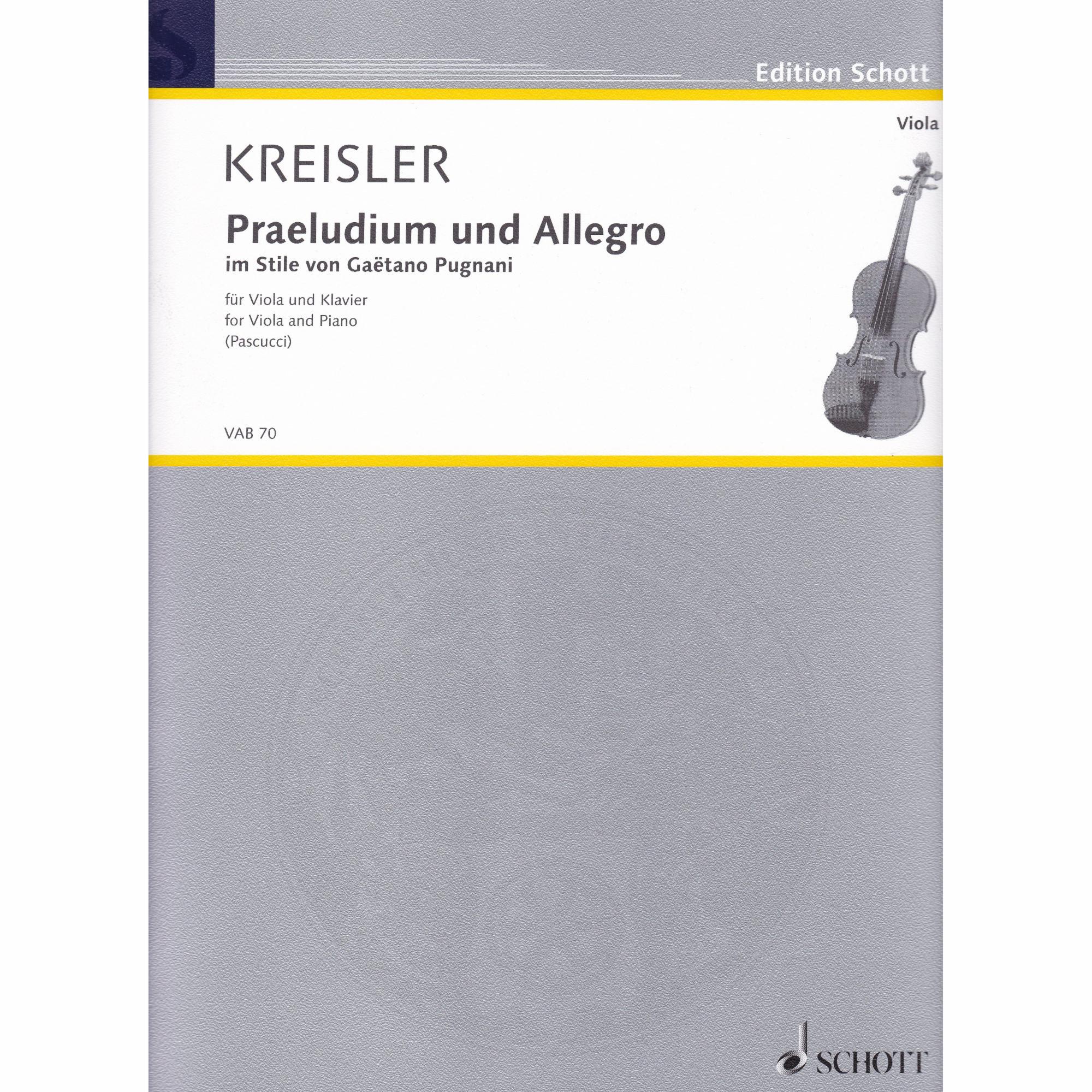 Kreisler -- Praeludium and Allegro for Viola and Piano