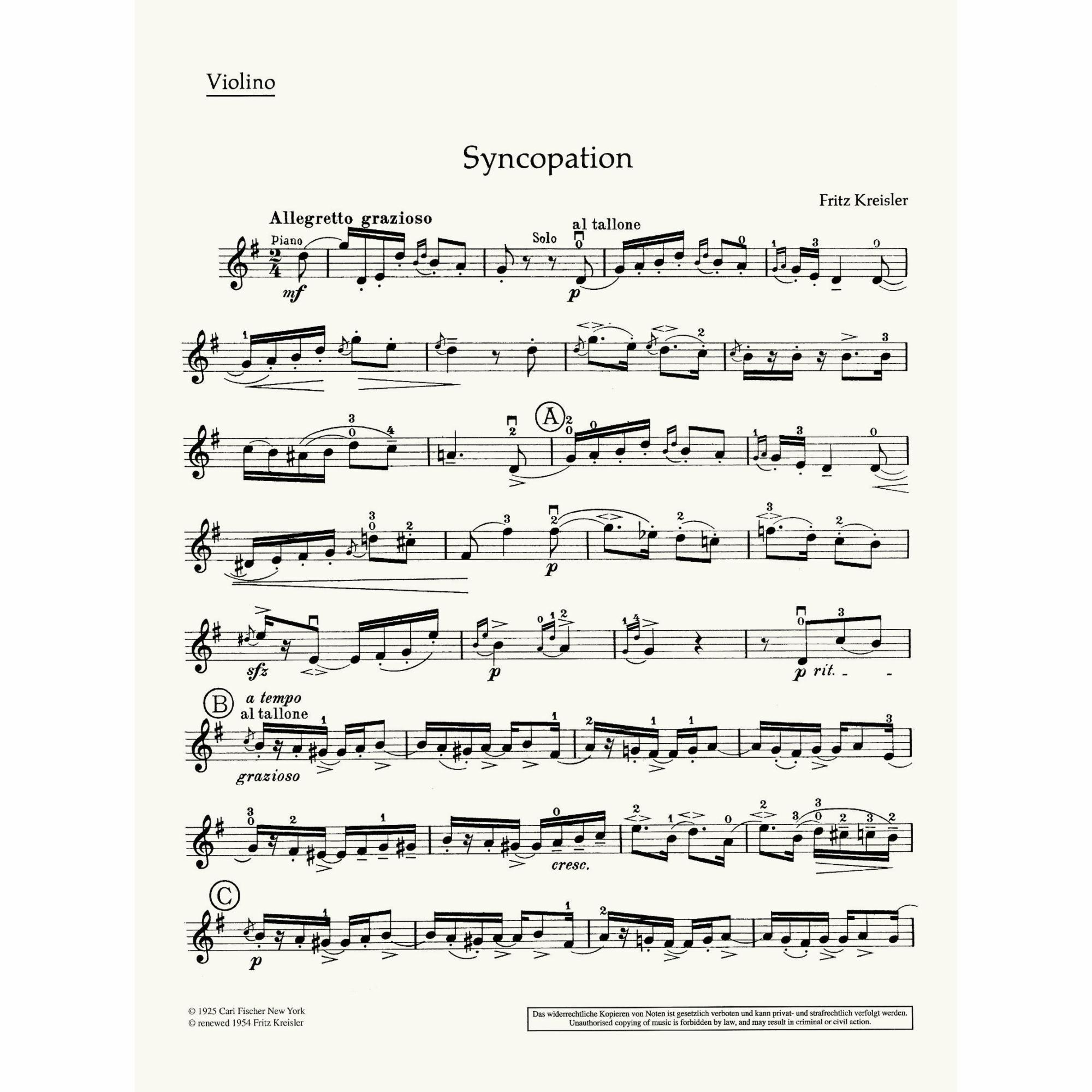 Sample: Violin Part