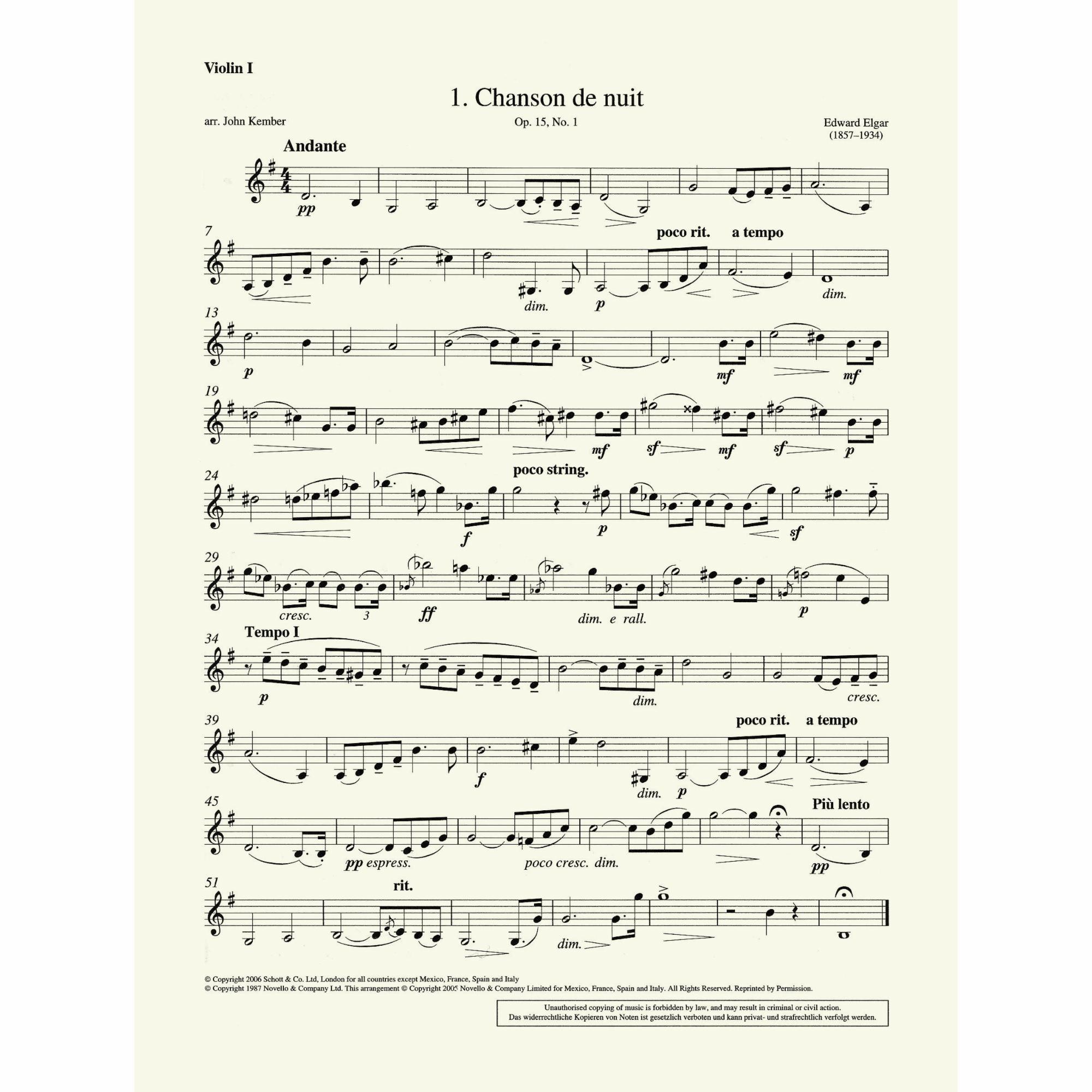 Sample: Violin I (Pg. 1)