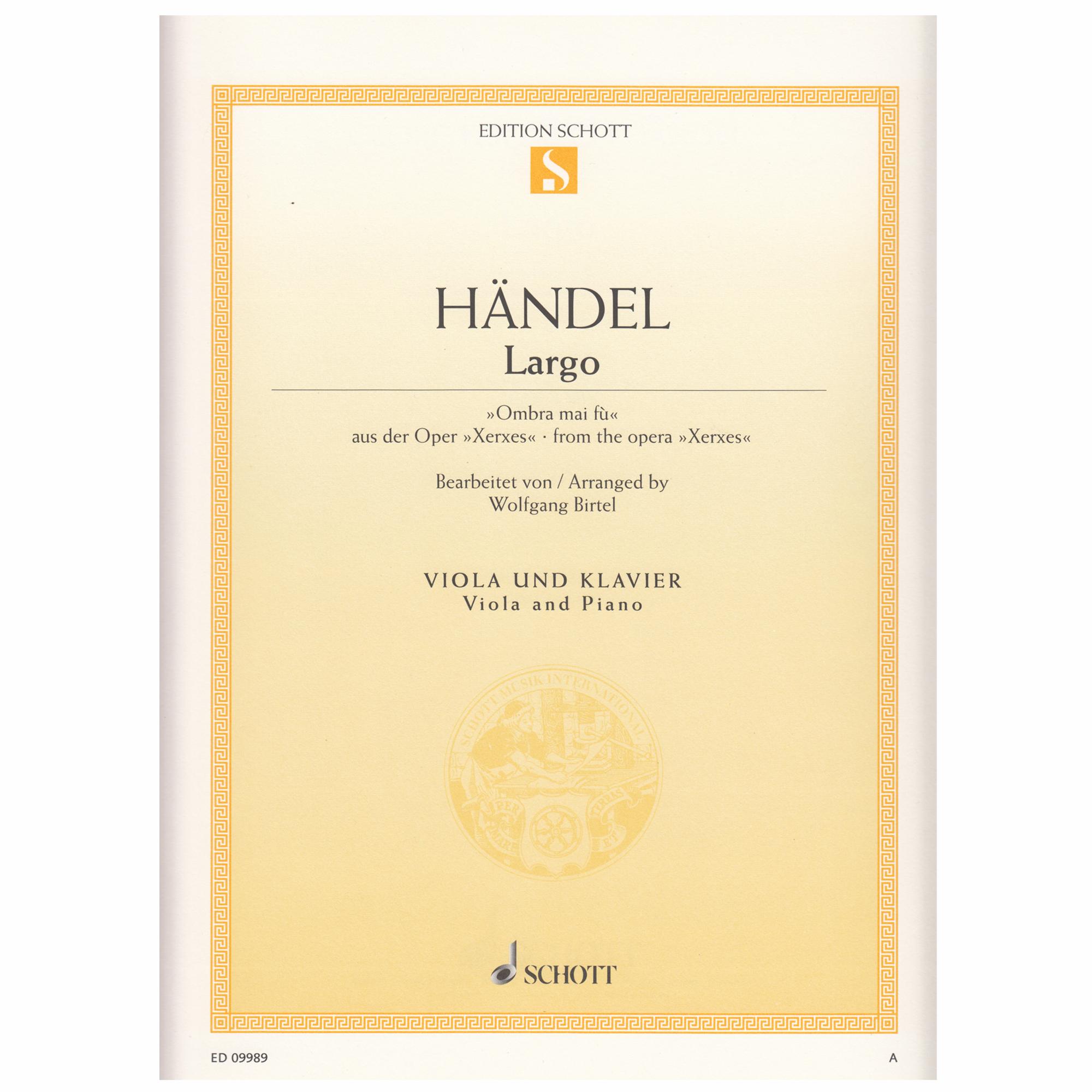 Handel -- Largo, from Xerxes for Viola and Piano