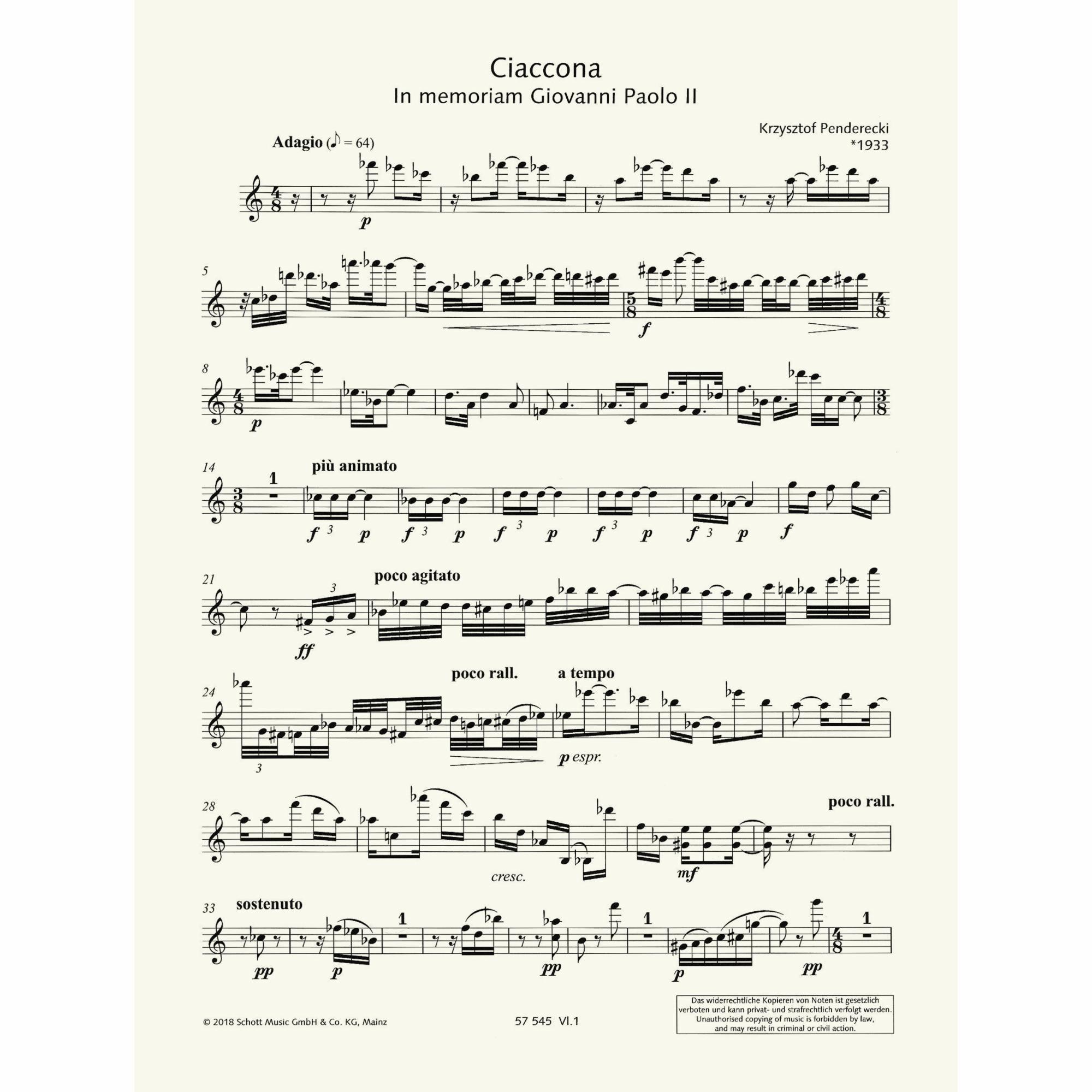 Sample: Violin I (Pg. 2)