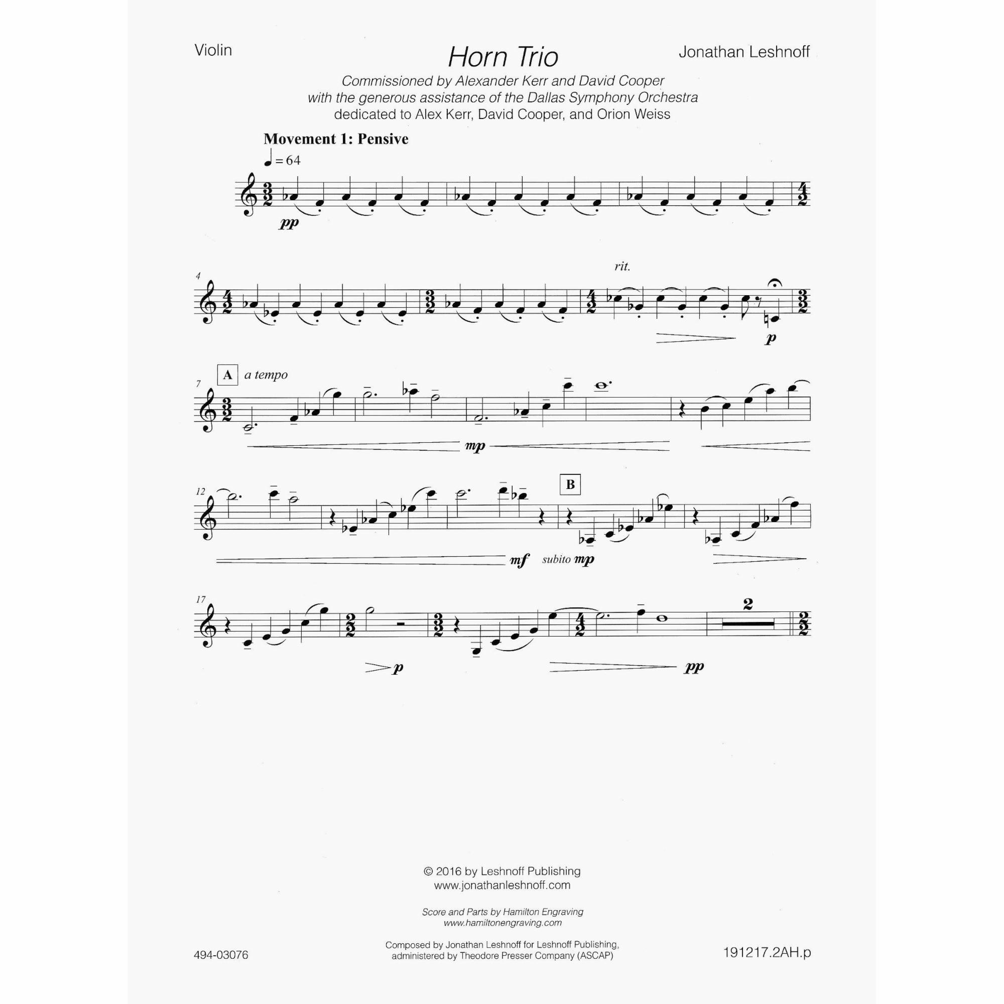 Sample: Violin (Pg. 1)