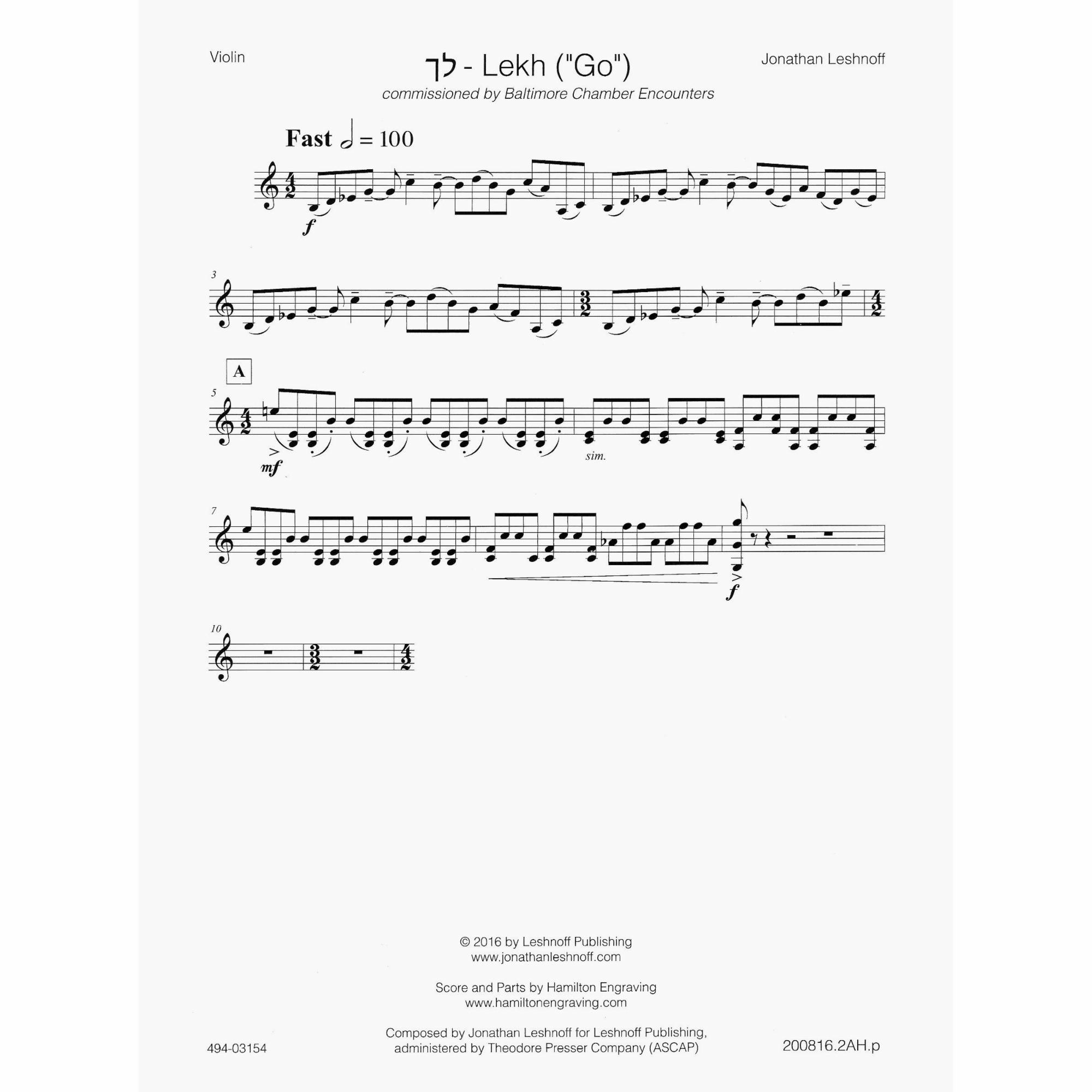 Sample: Violin (Pg. 1)