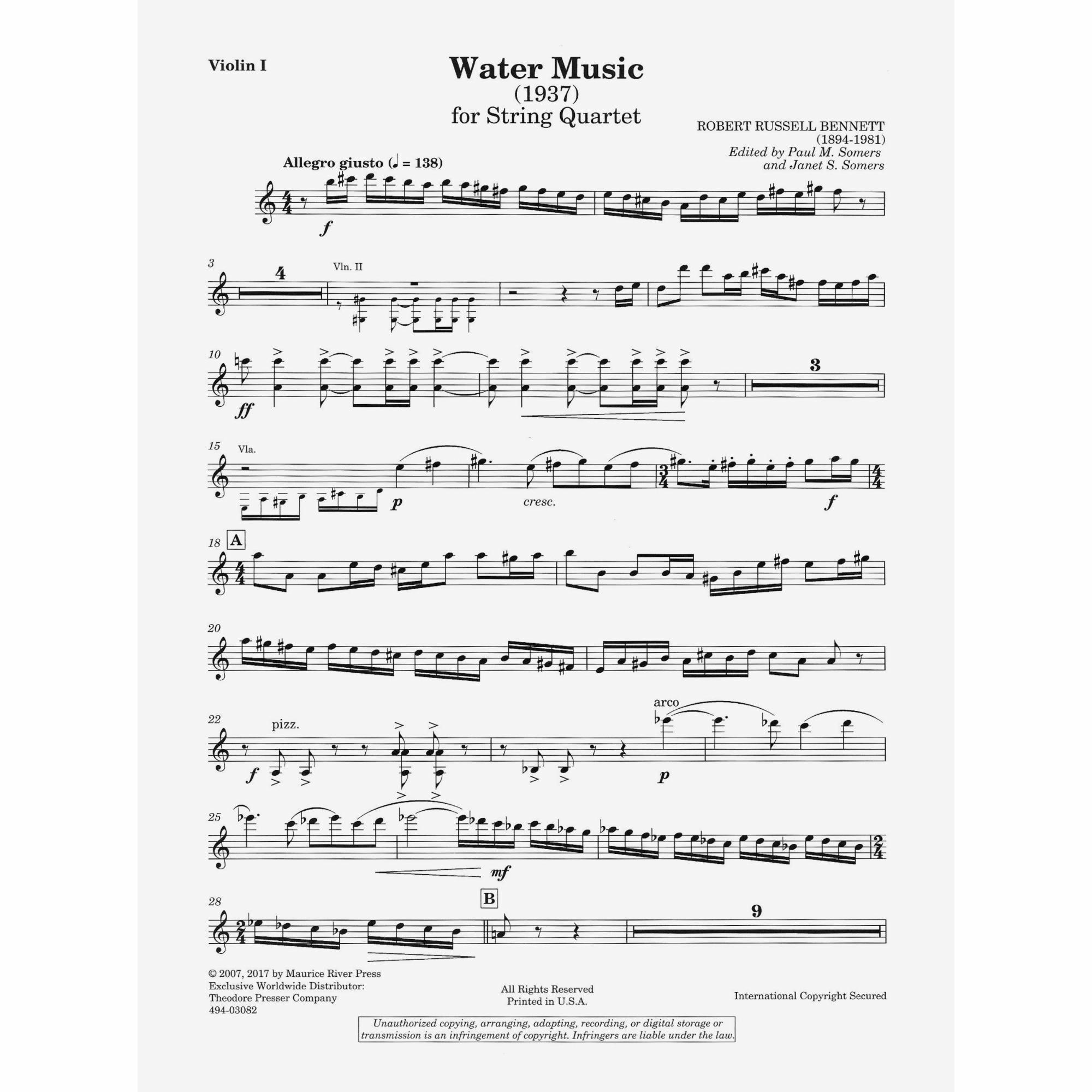 Sample: Violin I (Pg. 1)