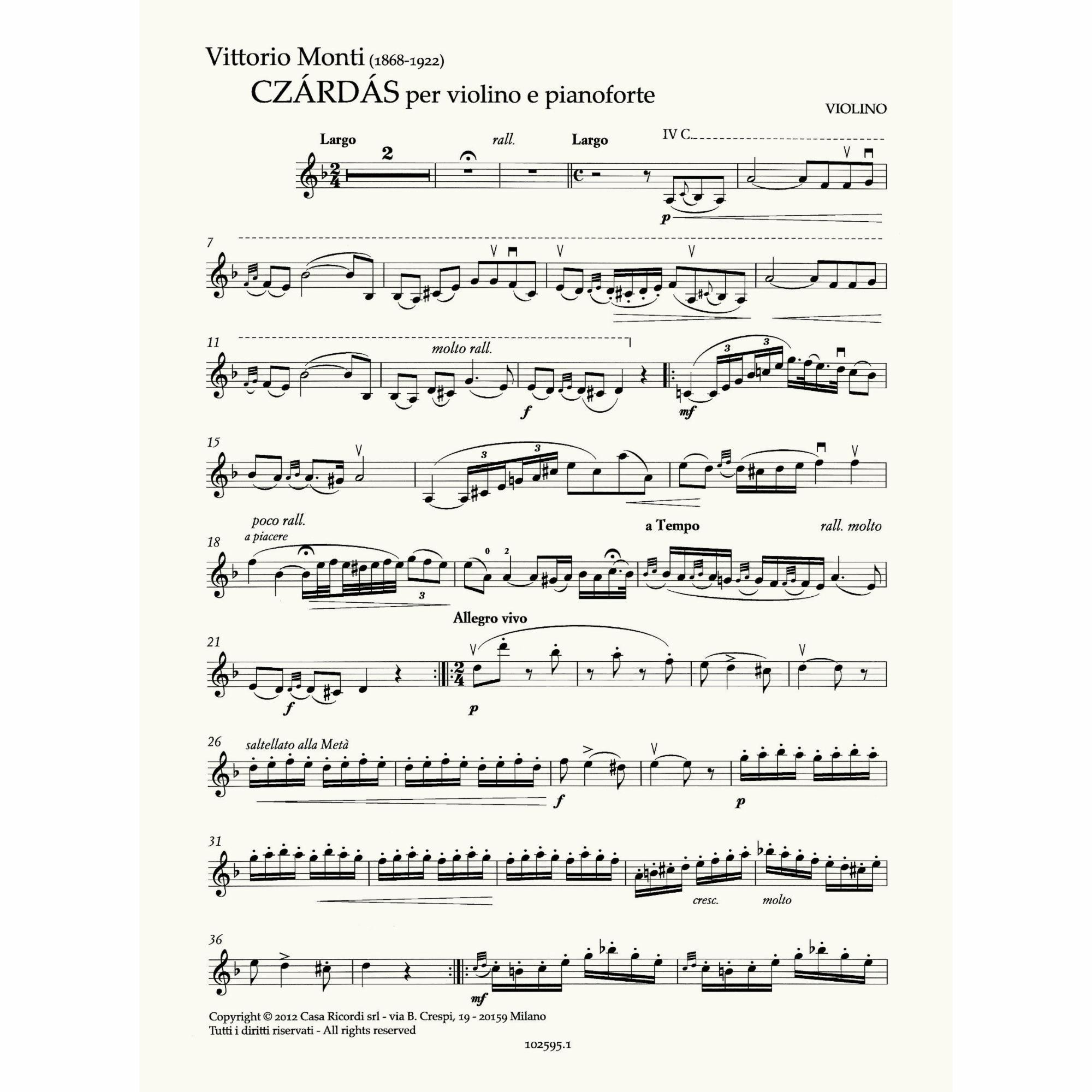 Sample: Violin Part