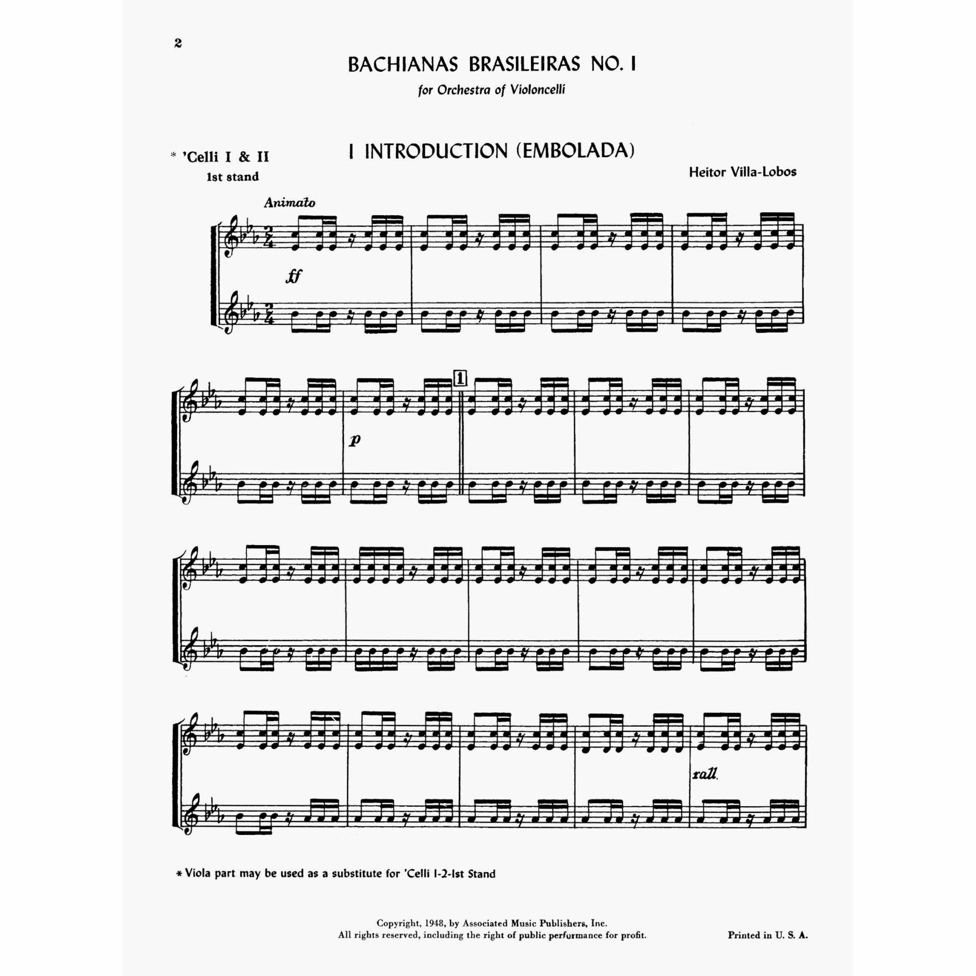 Sample: Cello I & II Part