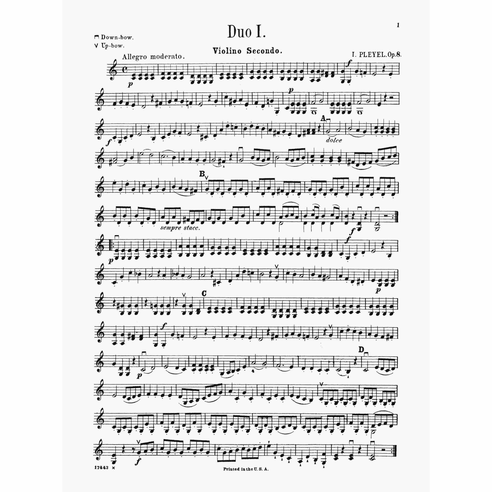 Sample: Violin II (Pg. 1)