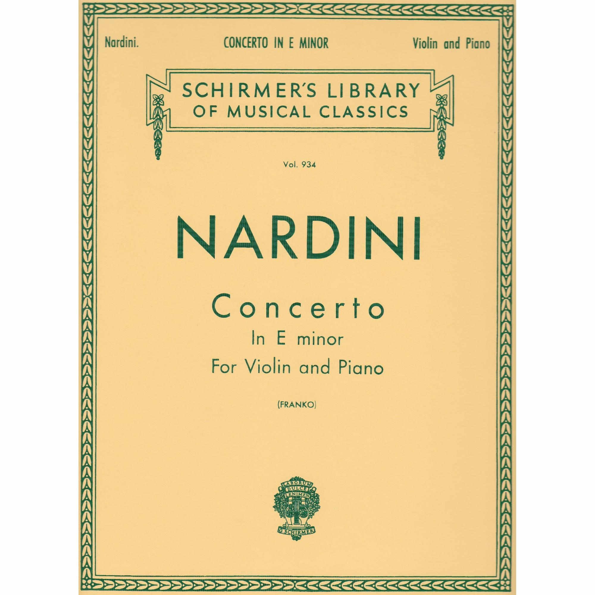 Nardini -- Concerto in E Minor for Violin and Piano