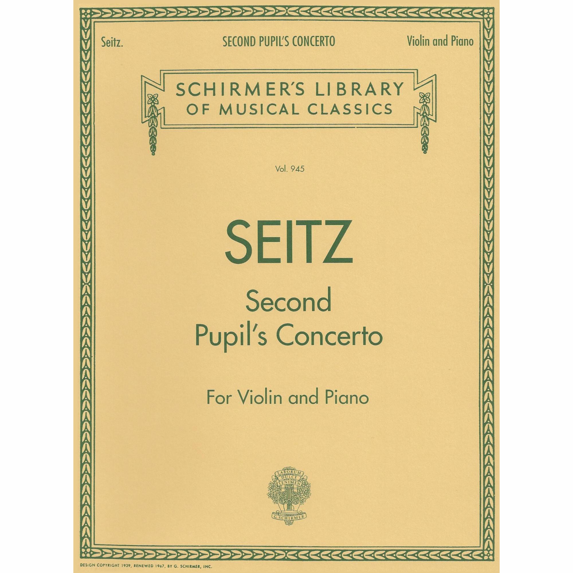 Seitz -- Second Pupil's Concerto for Violin and Piano