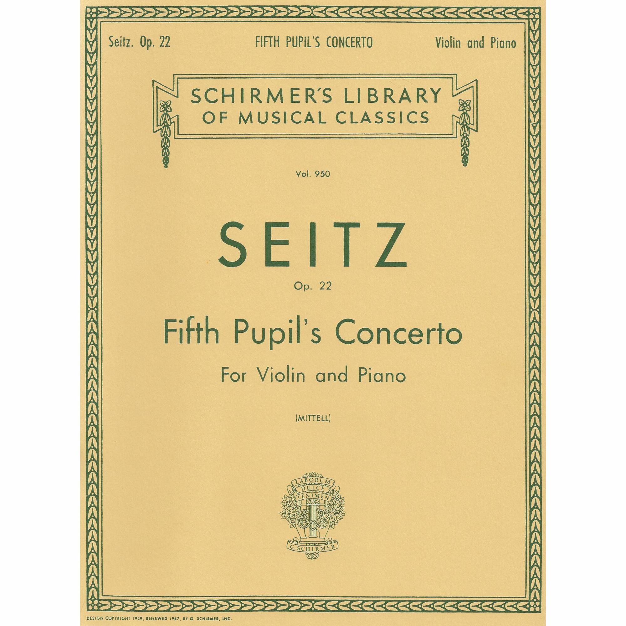 Seitz -- Fifth Pupil's Concerto for Violin and Piano