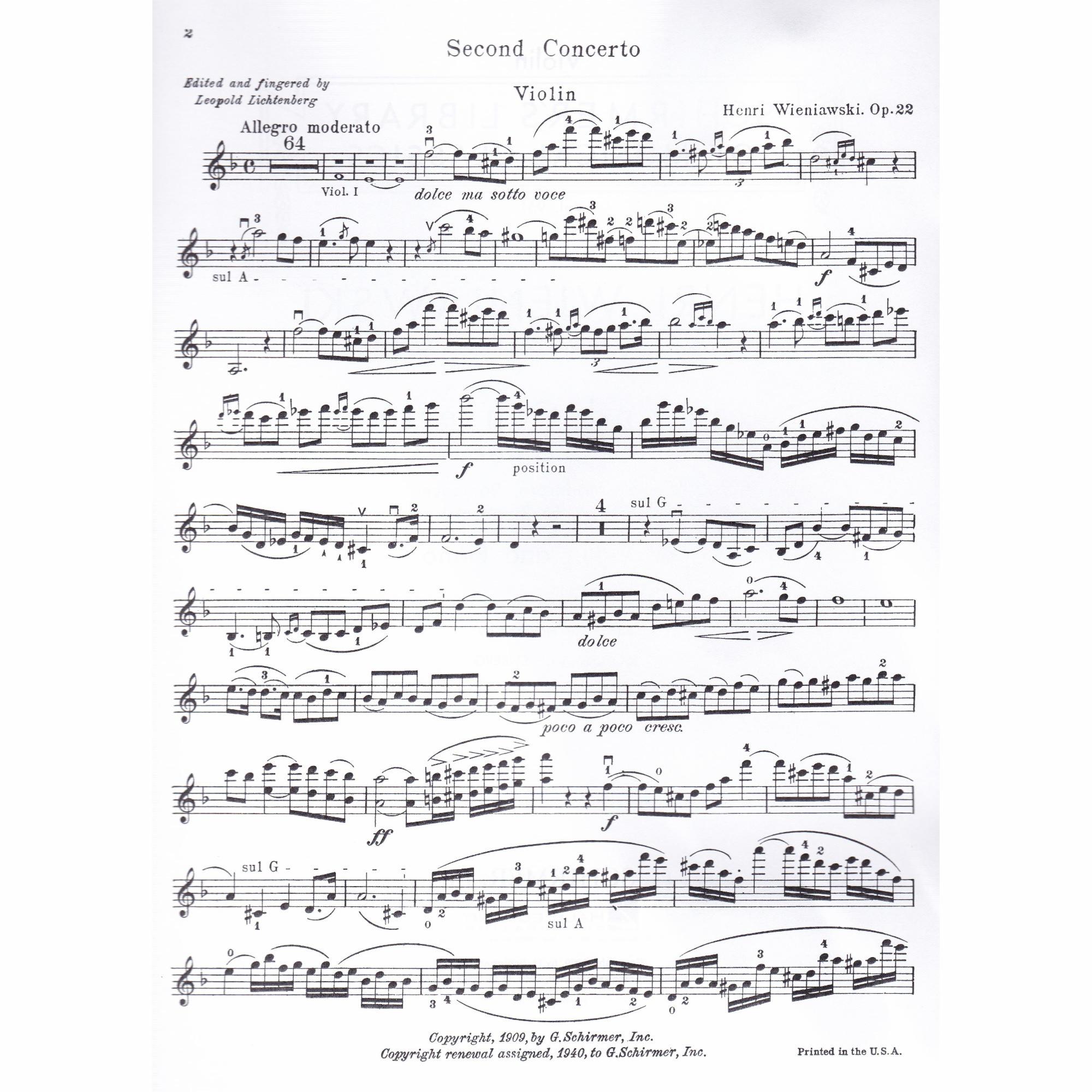 Violin Concerto No. 2 in D Minor, Op. 22