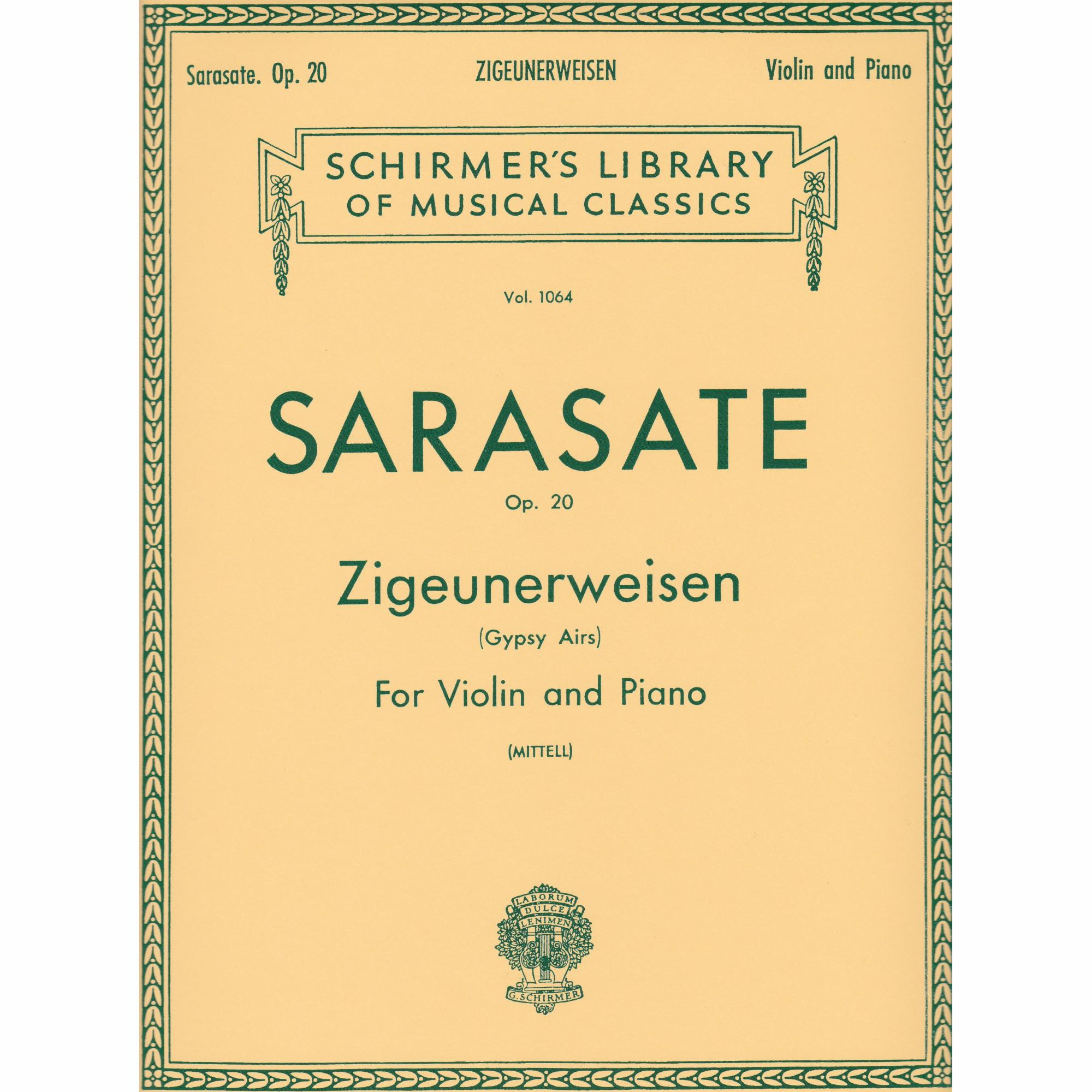 Sarasate -- Zigeunerweisen, Op. 20 for Violin and Piano