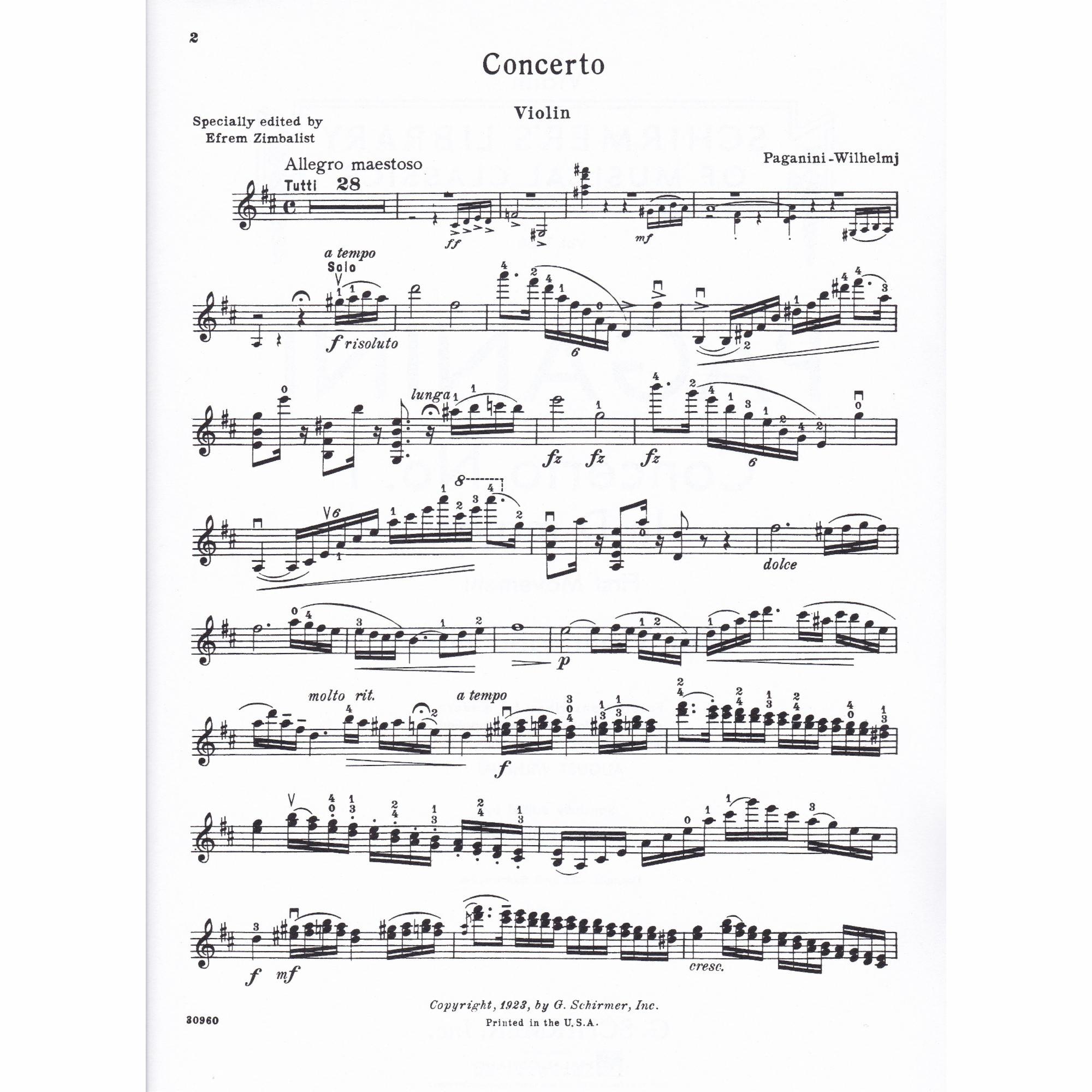 Sample: Violin Part