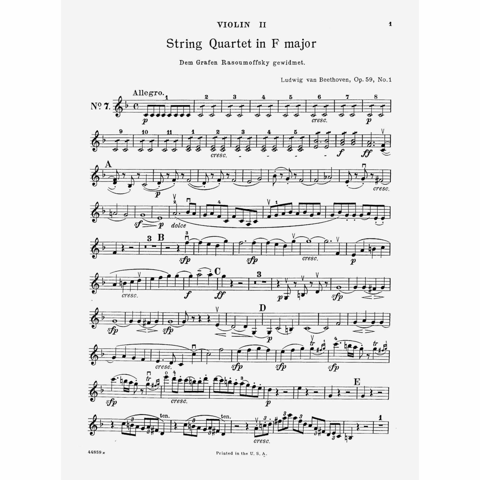 Sample: Violin II (Pg. 1)