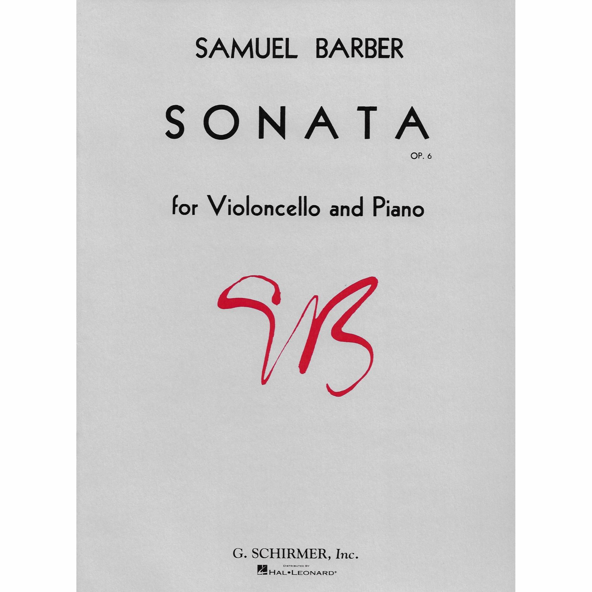 Barber -- Sonata, Op. 6 for Cello and Piano