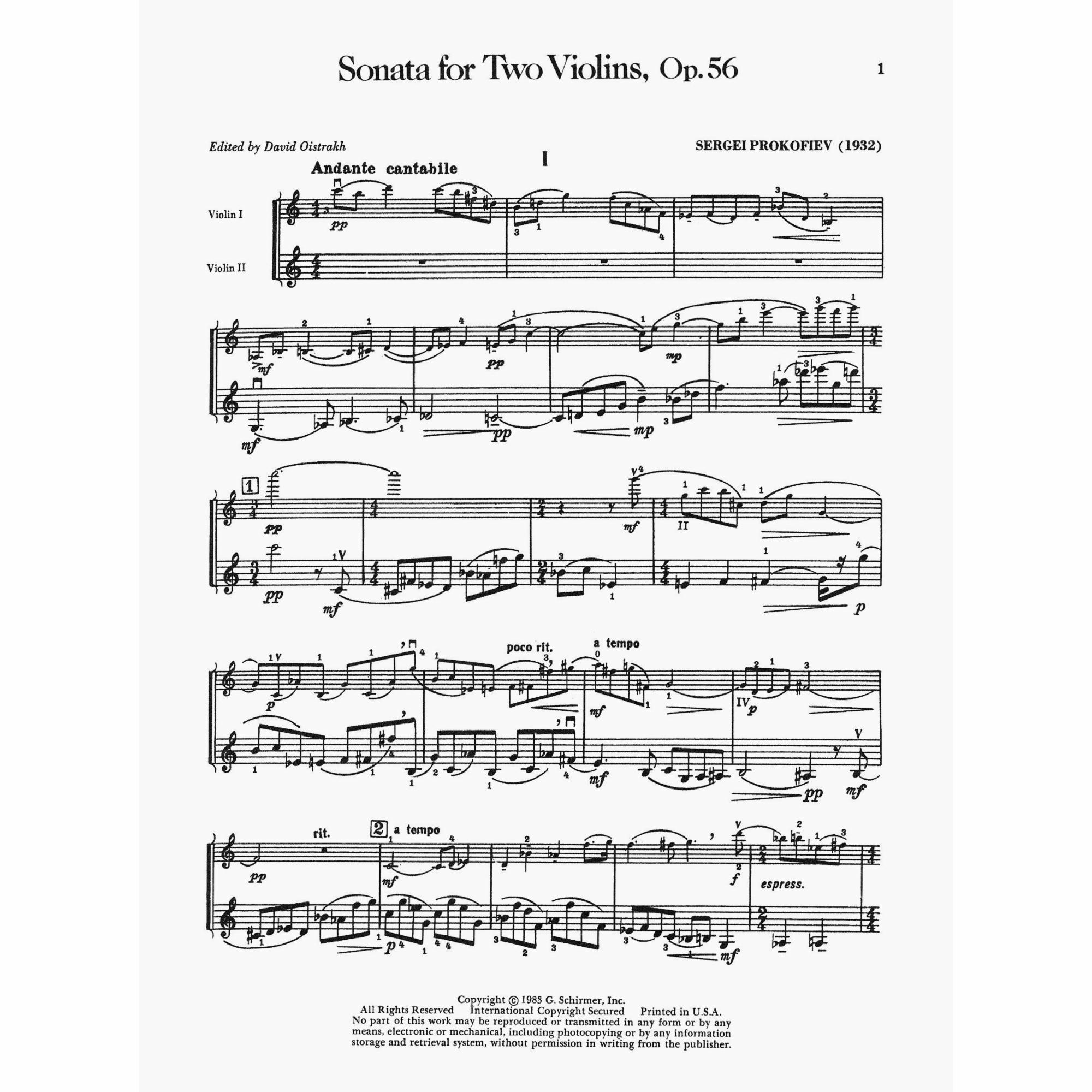 Sample: Vn. II Score (Pg. 1)