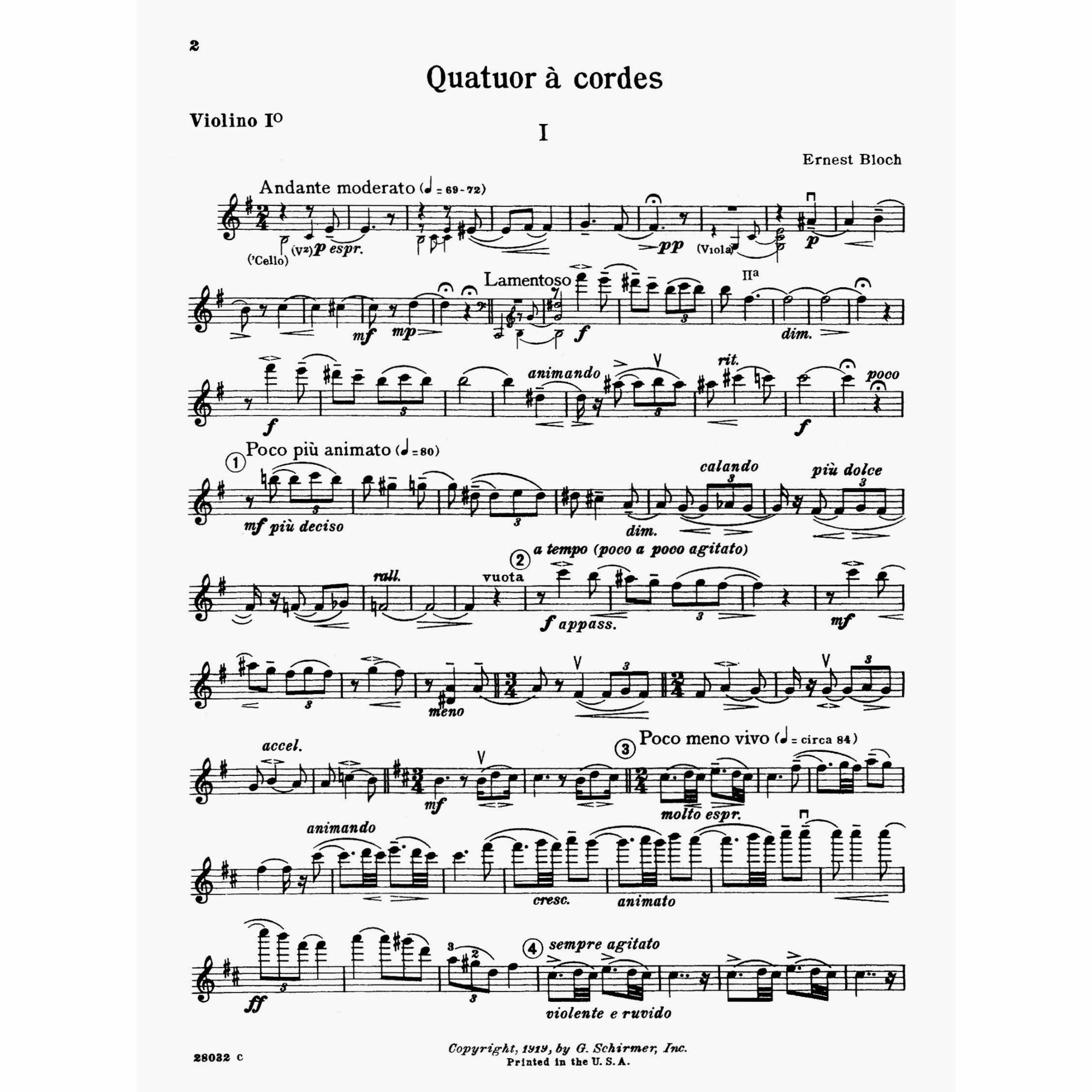 Sample: Violin I (Pg. 1)