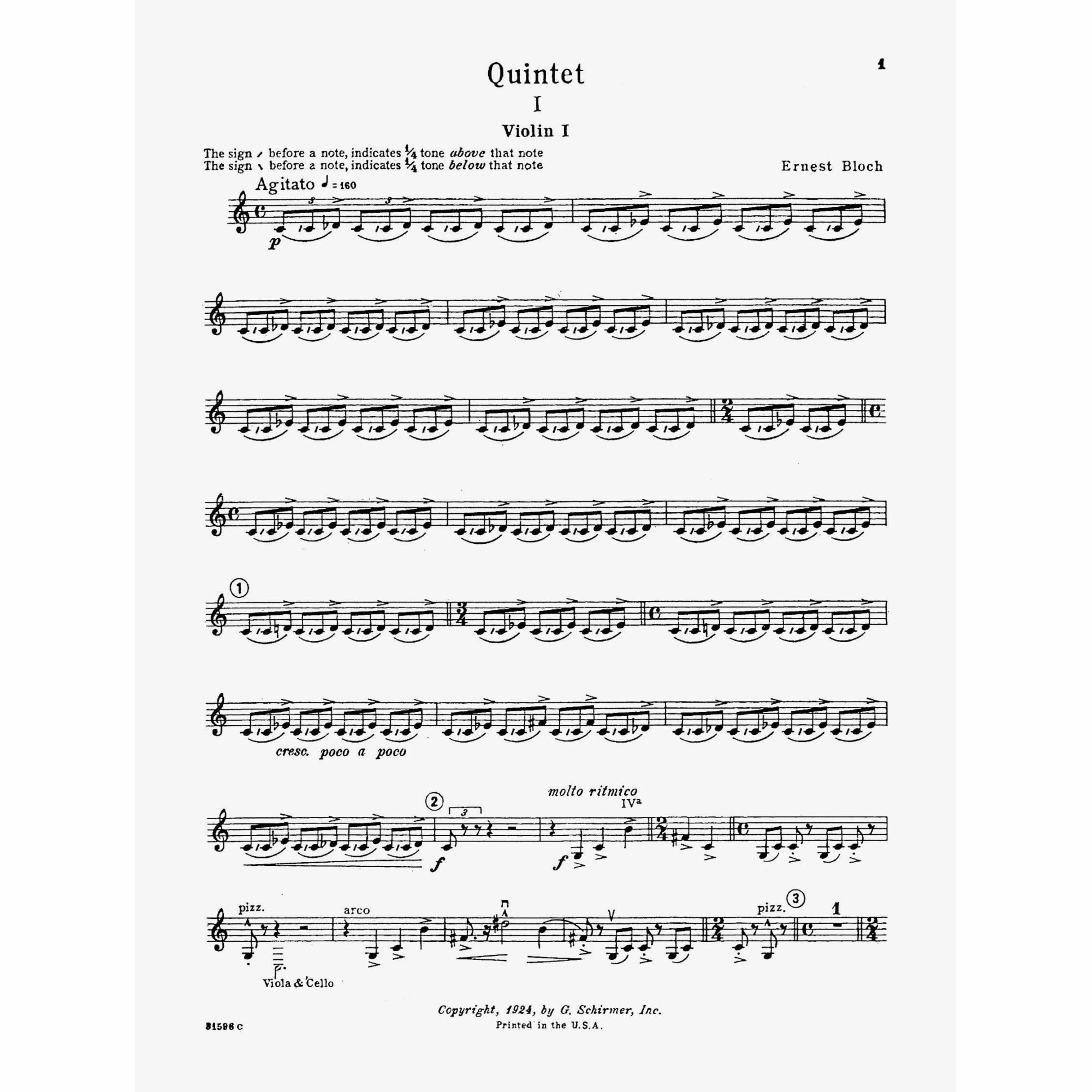 Sample: Violin I (Pg. 1)