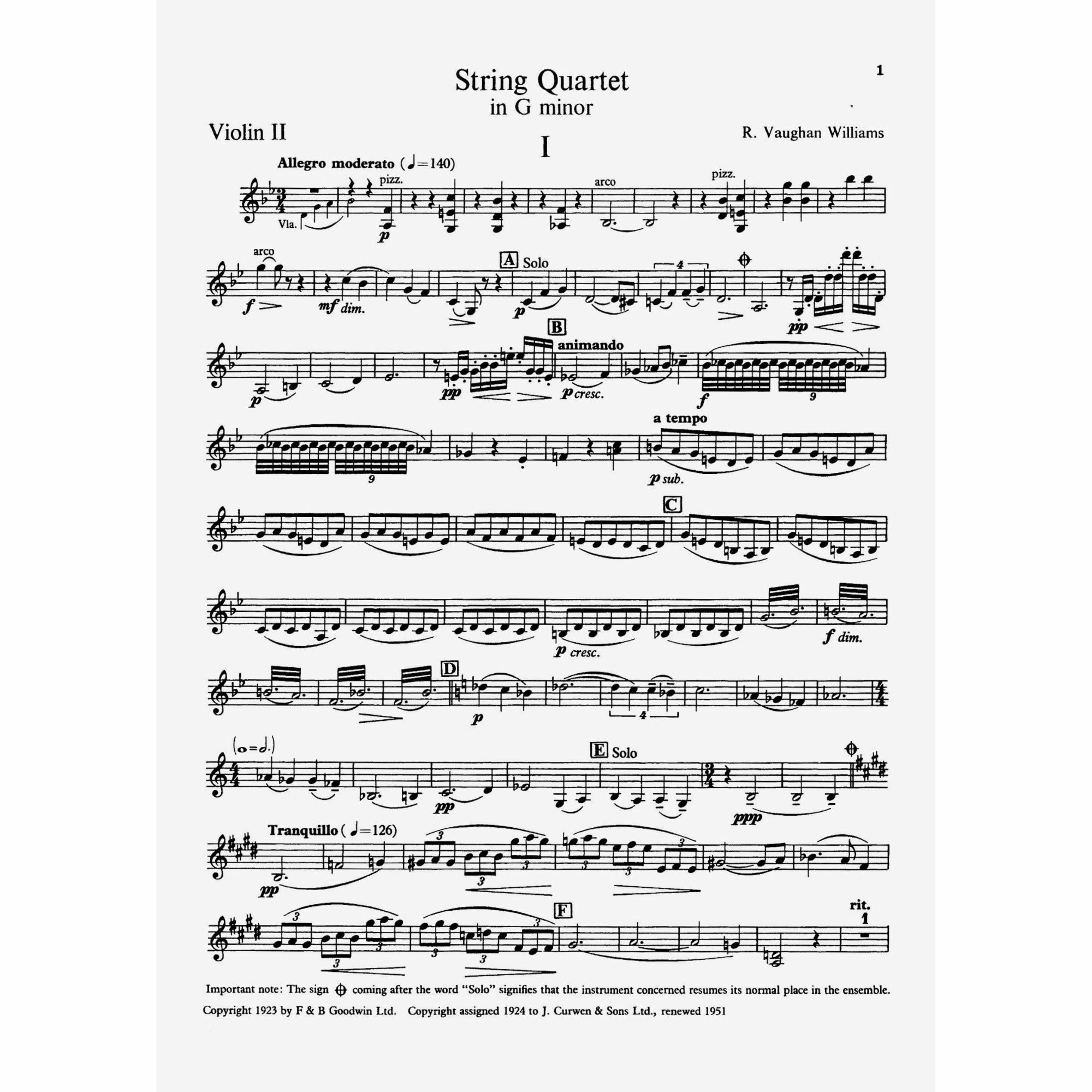 Sample: Violin II (Pg. 1)