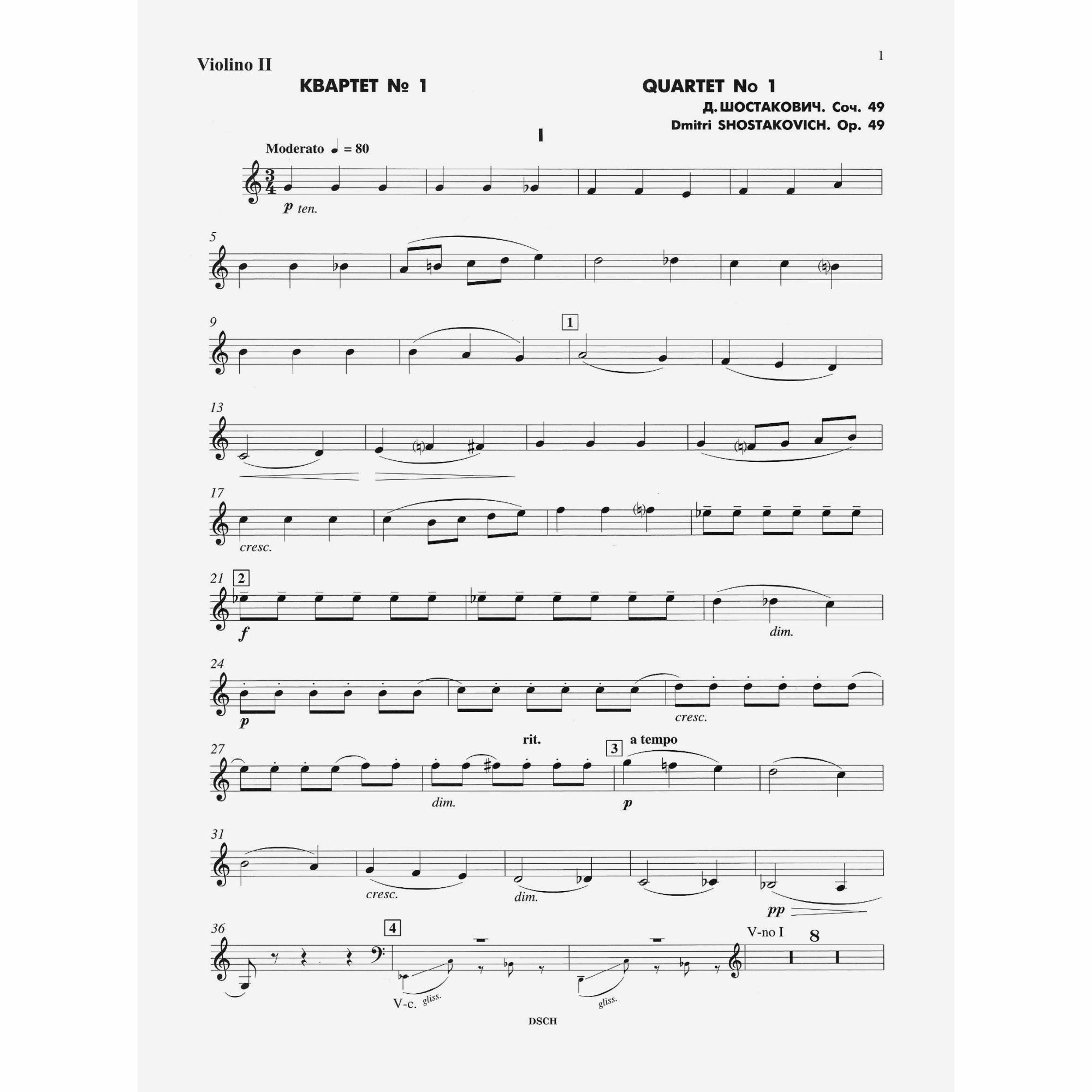 Sample: Violin II (Pg. 1)