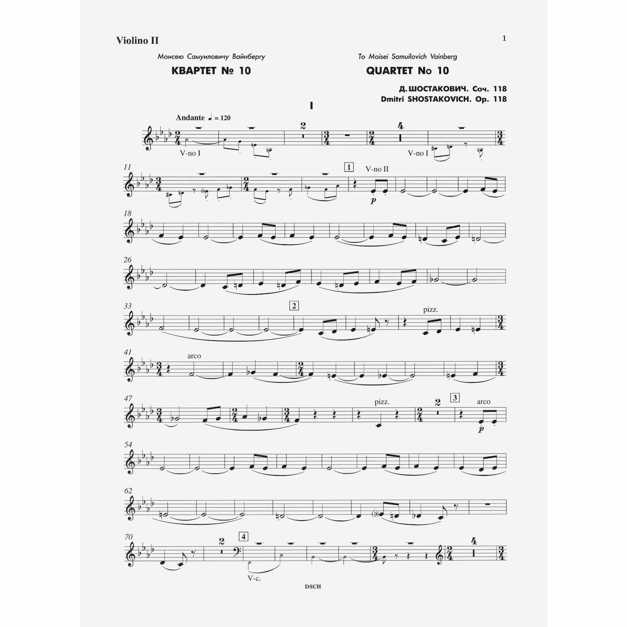 Sample: Violin II (Pg. 1)