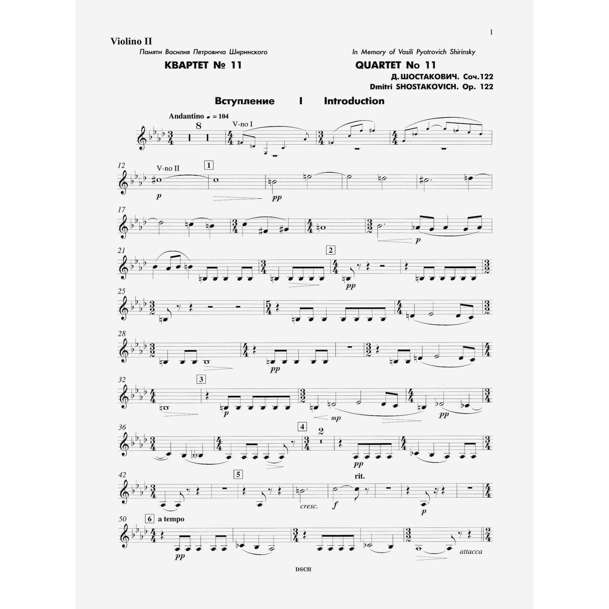 Sample: Violin II (Pg. 1)