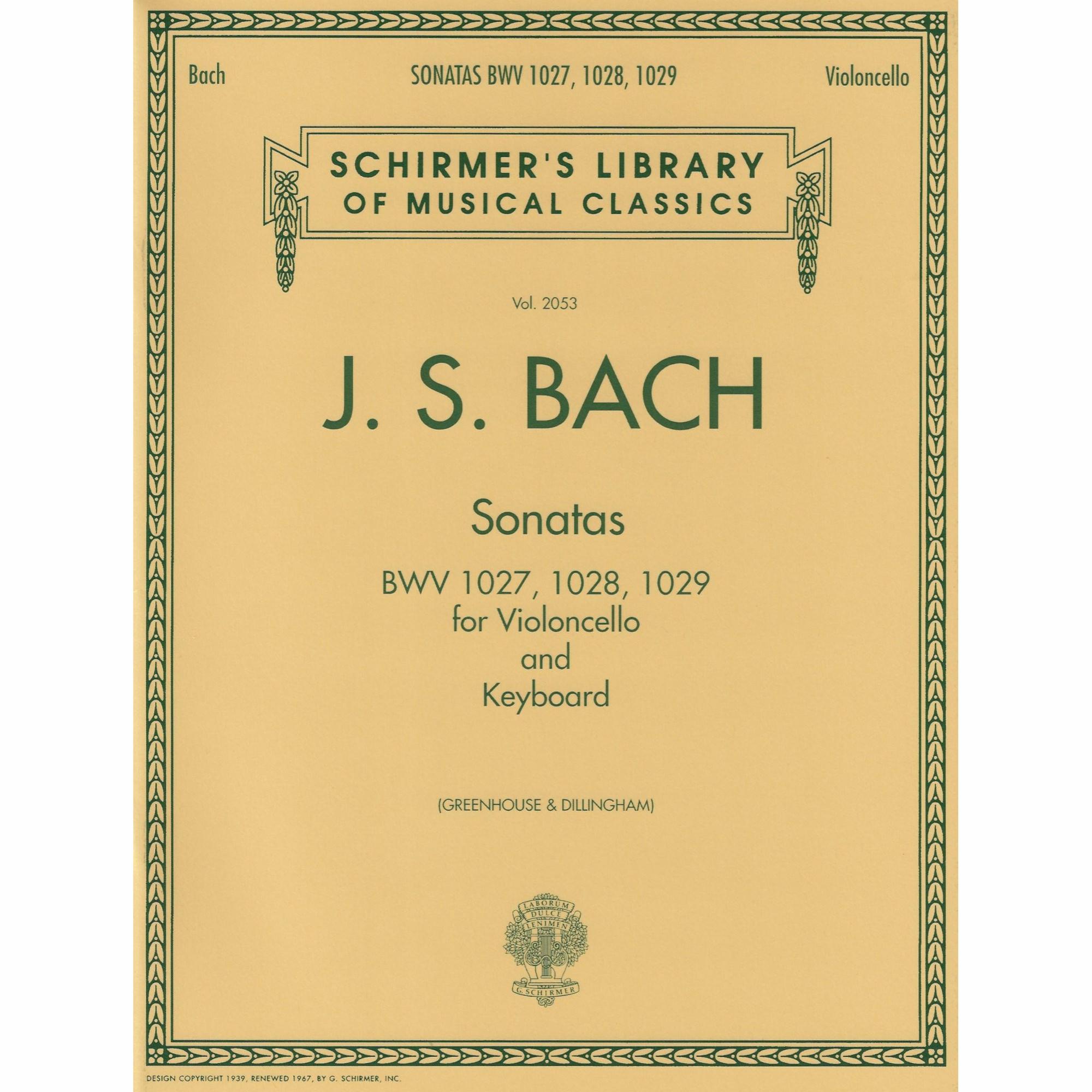 Bach -- Sonatas, BWV 1027, 1028 & 1029 for Cello and Piano