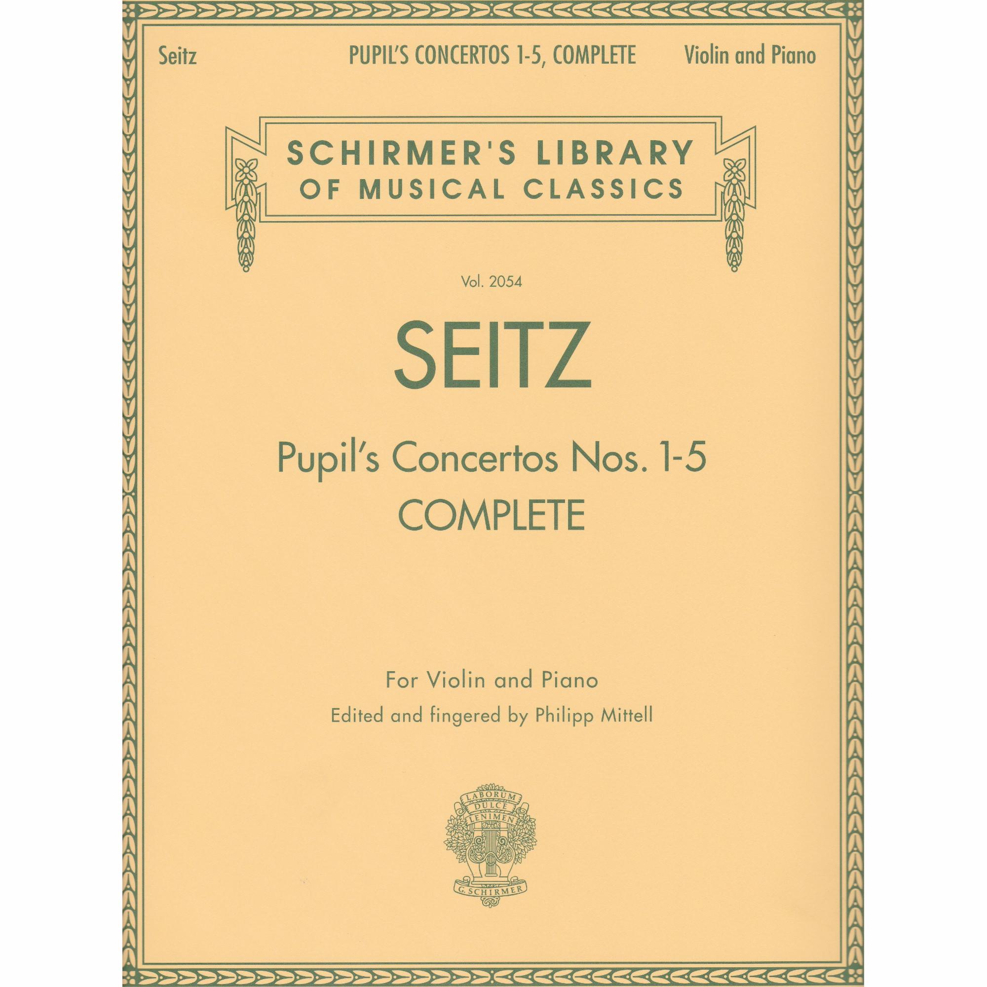 Seitz -- Pupil's Concertos Nos 1-5, Complete for Violin and Piano