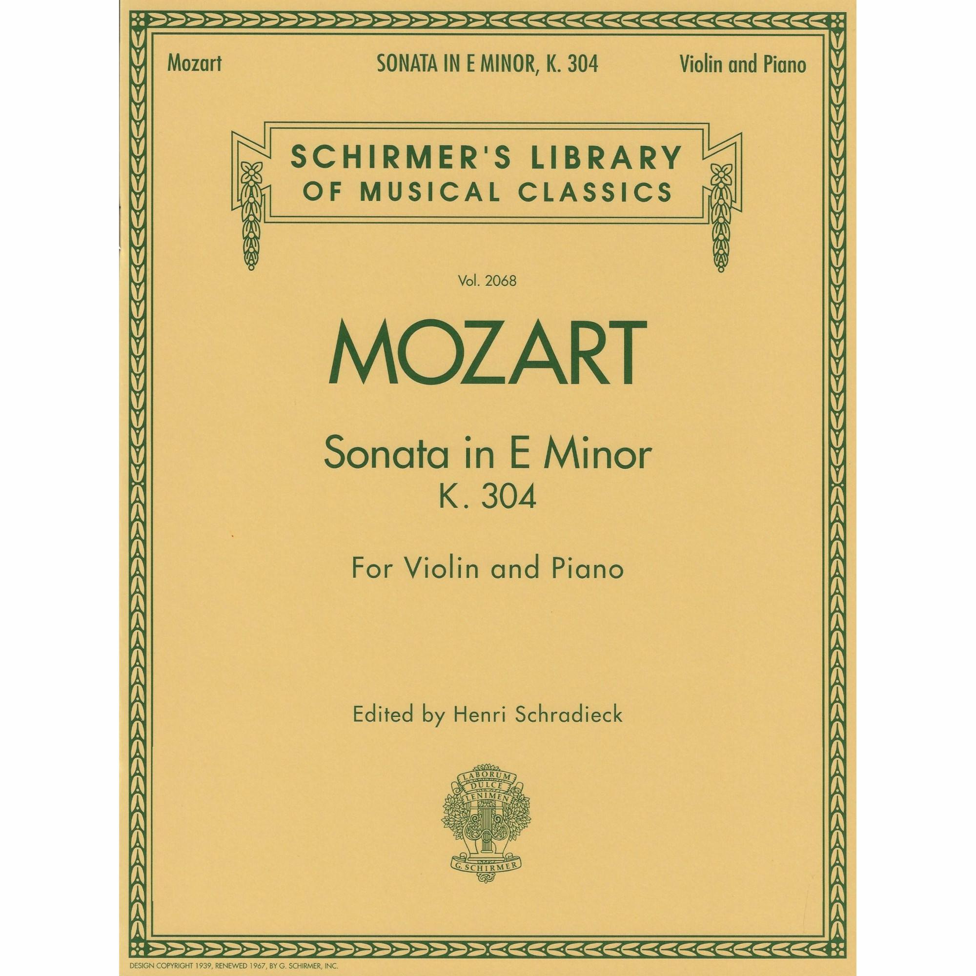 Mozart -- Sonata in E Minor, K. 304 for Violin and Piano